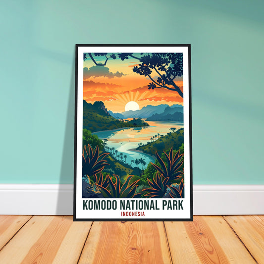 Komodo National Park Bali Travel Print Bali Wall Art Wall Hanging Home Décor Komodo Park Gift Artwork Travel Art Indonesia Travel Poster