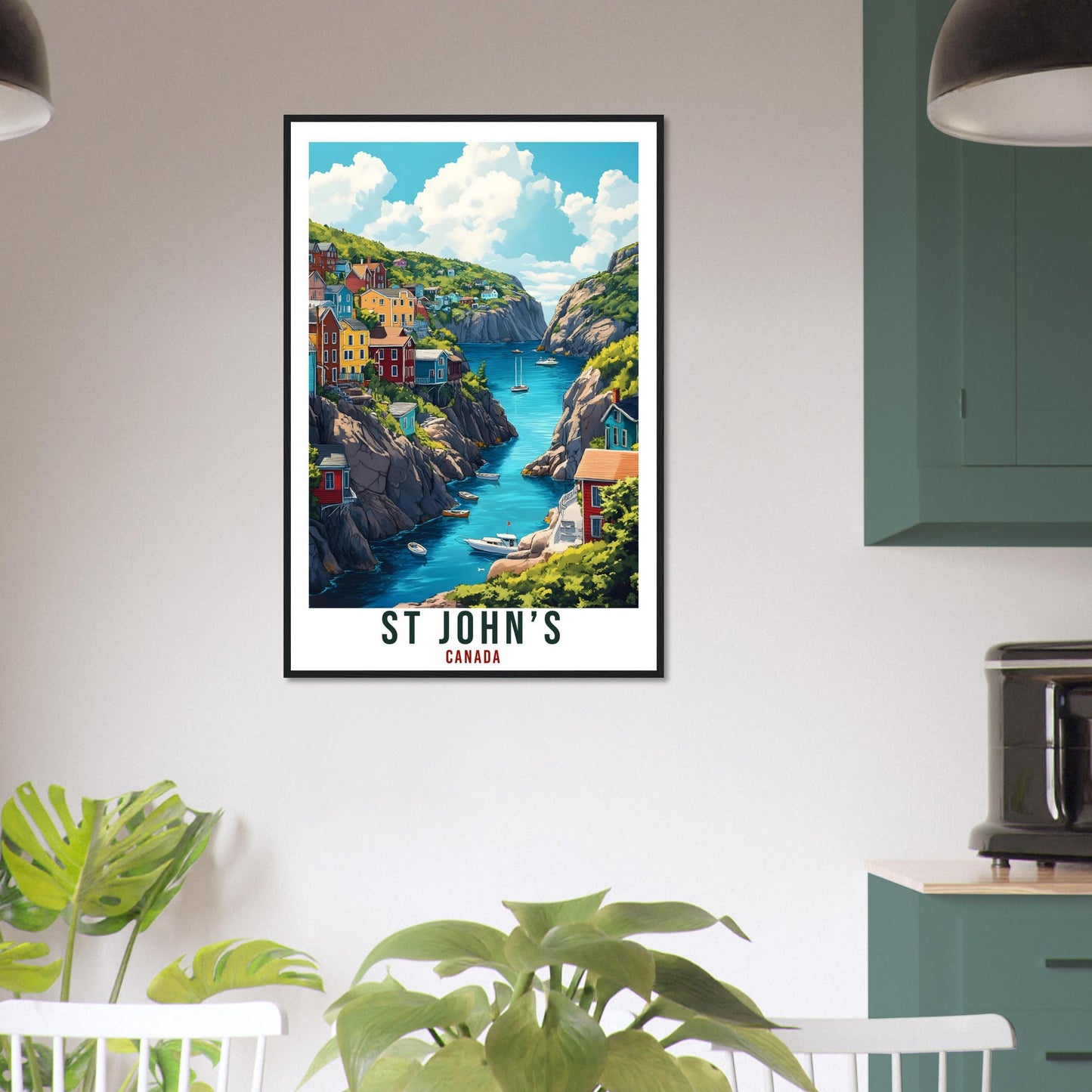 St Johns Travel Print Canada Home Decor St Johns Wall Art Gift Wall Hanging Art Lover St Johns Canadian Artwork Travel Poster Newfoundland