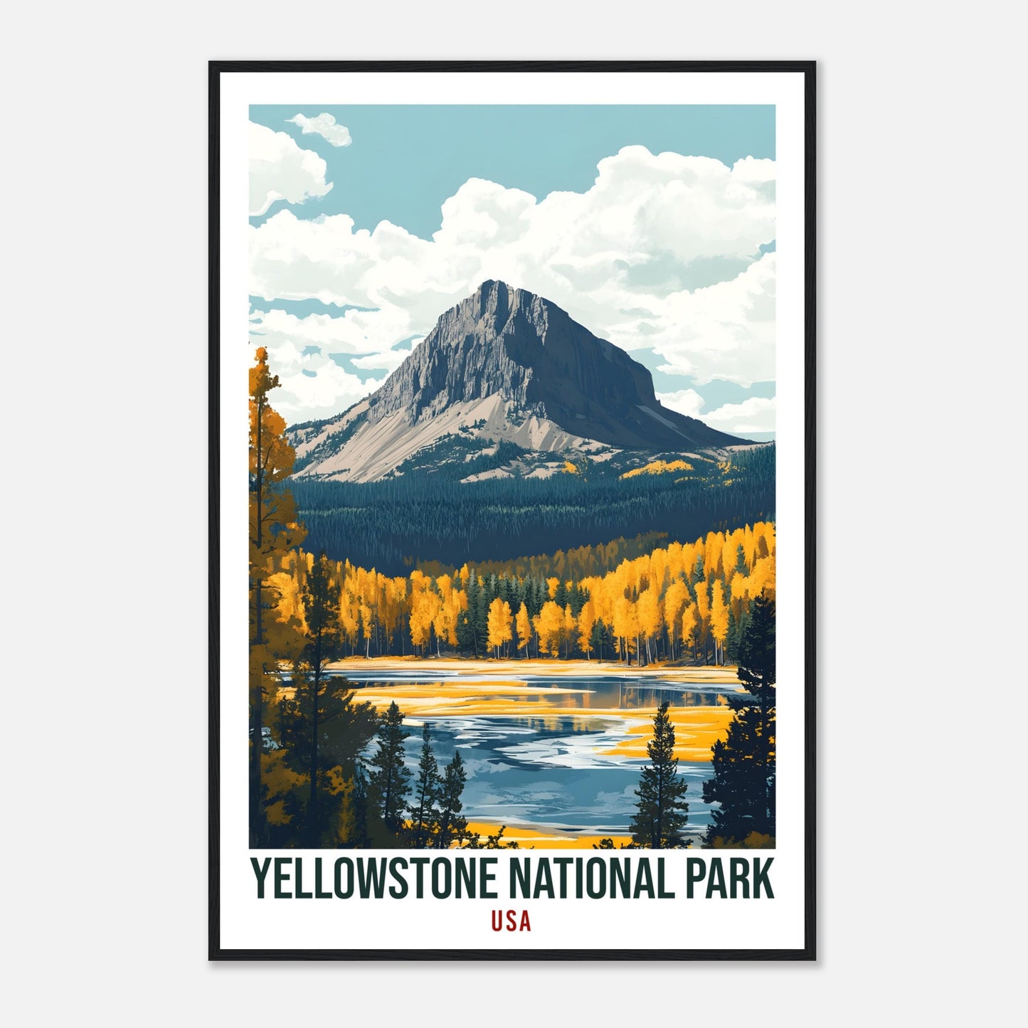 Yellowstone National Park USA Travel Print Wall Art Wall Hanging Décor Yellowstone National Park Gift Travel Art USA Artwork Travel Poster