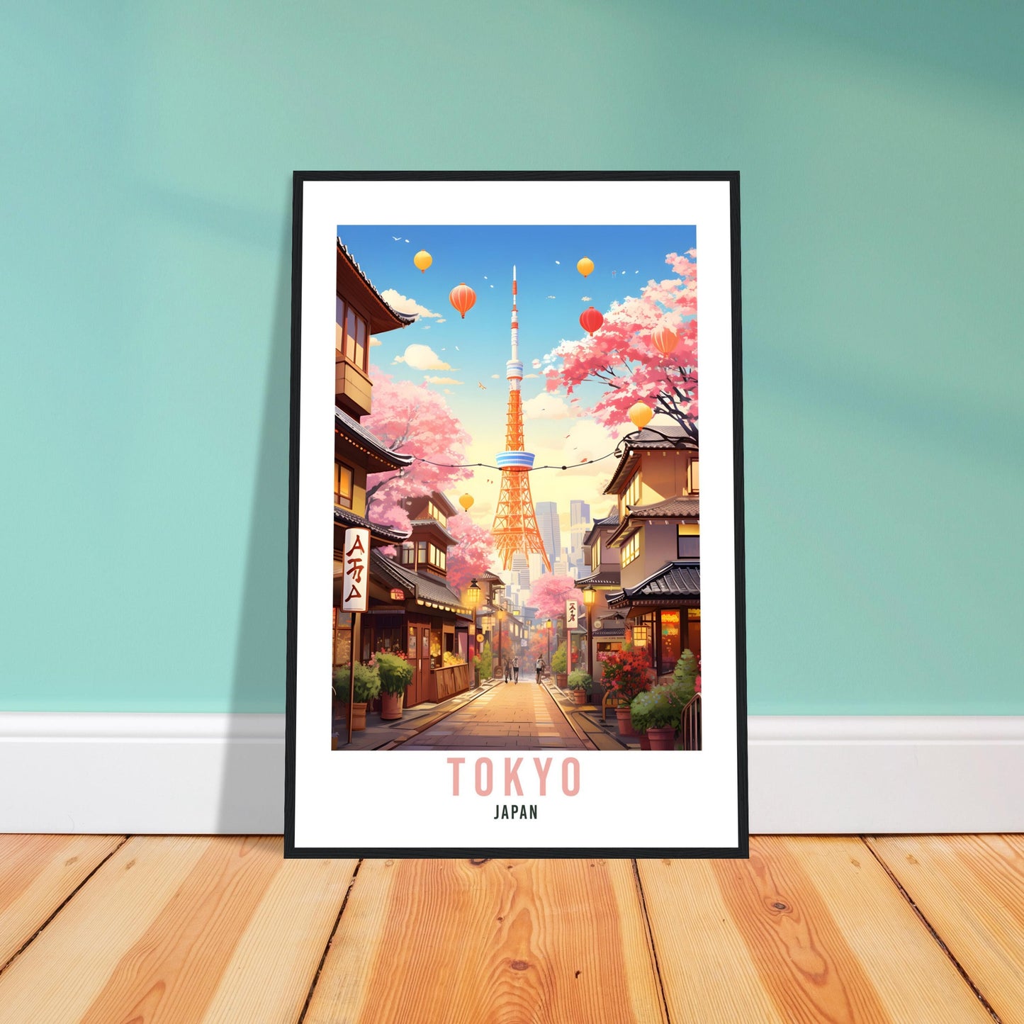 Tokyo Travel Poster Tokyo Wall Hanging Japan Artwork Travel Print Wall Art Tokyo Japan Asia Home Decor Tokyo Gift Travel Art Cherry Blossom