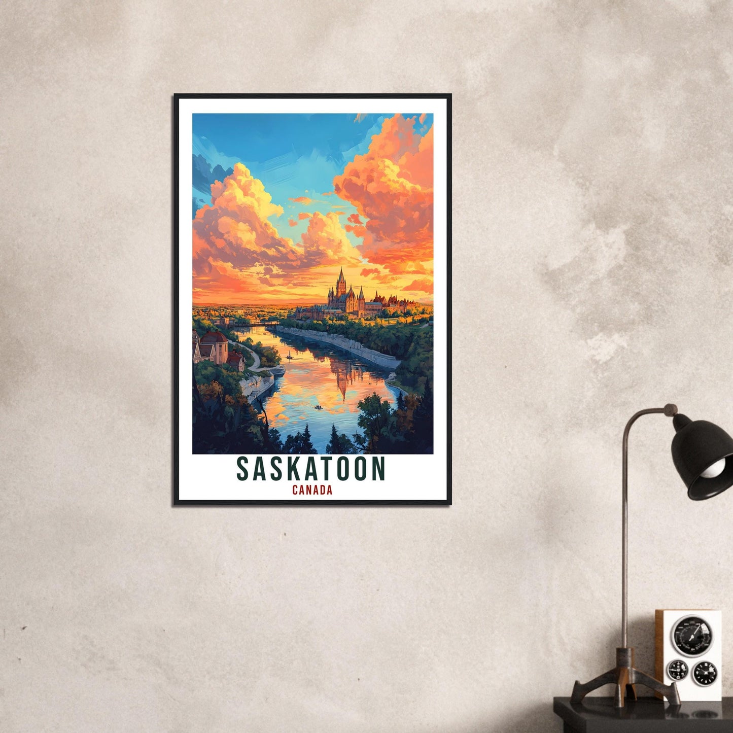 Saskatoon Travel Print Canada Home Decor Saskatoon Wall Art Gift Wall Hanging Art Lover Saskatoon Canadian Artwork Travel Poster Canada Art