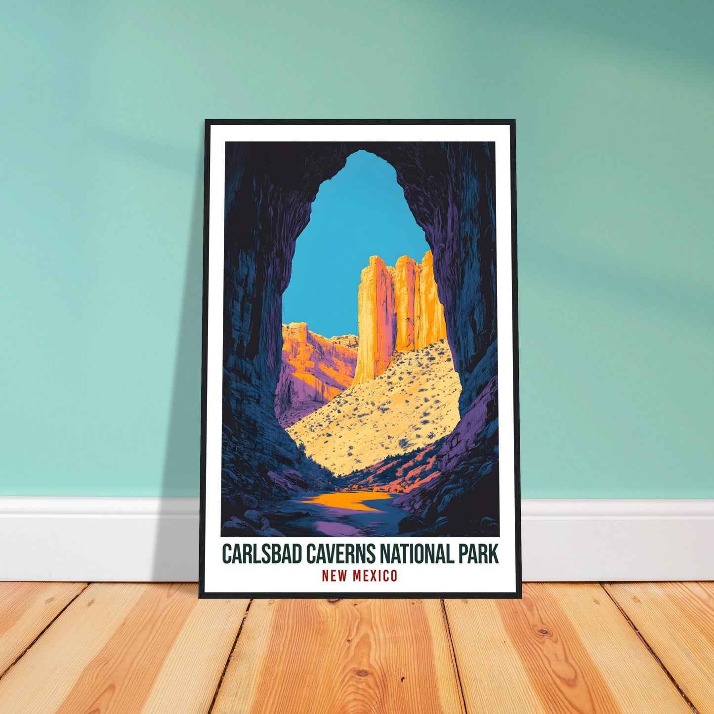 Carlsbad Caverns National Park New Mexico USA Travel Print Wall Art Wall Hanging Carlsbad Caverns Gift Travel Art USA Artwork Travel Poster