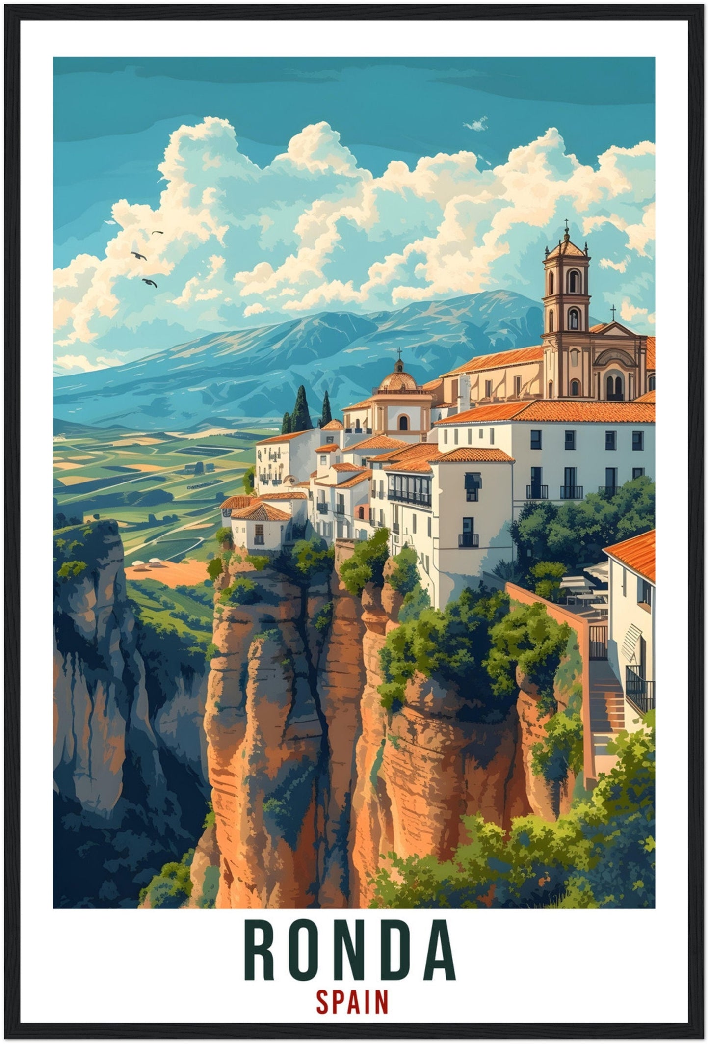 Ronda Travel Print Spain Home Decoration Ronda Art Gift Spanish City Wall Art Gift Wall Hanging Art Lover Spain Artwork Ronda Travel Poster
