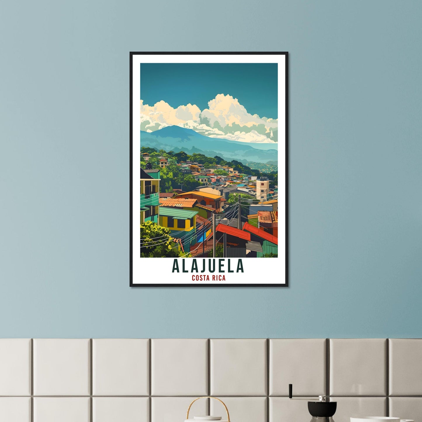 Alajuela Costa Rica Travel Print Wall Art Wall Hanging Home Décor Alajuela Gift Landmark Artwork Travel Art Costa Rica City Travel Poster