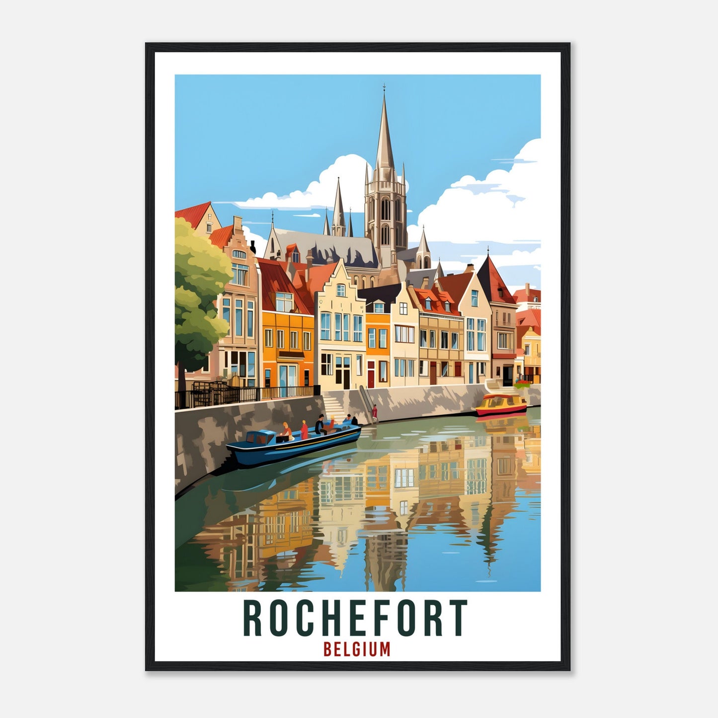 Rochefort Travel Poster Wall Art Rochefort Belgium Décor Artwork Wall Hanging Rochefort Art Gift Rochefort Travel Print Belgian Art Lovers