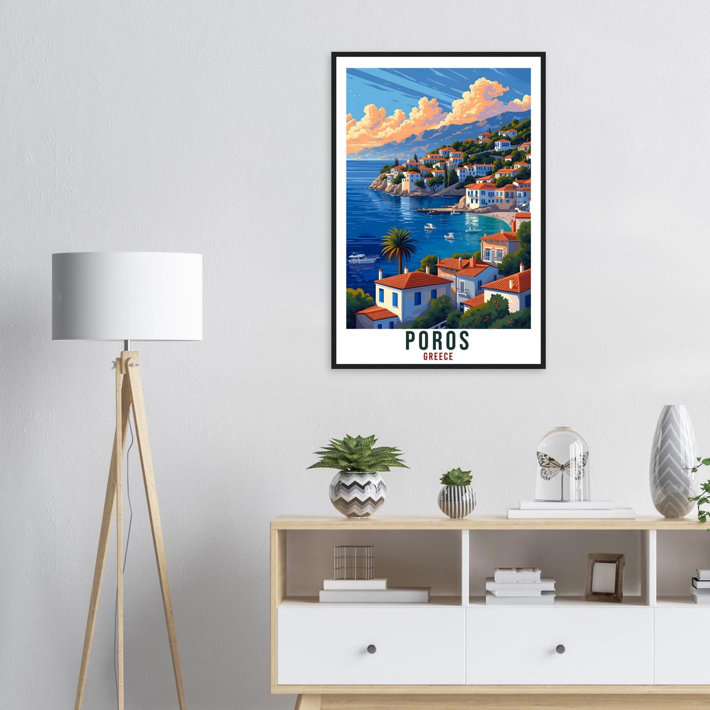 Poros Travel Print Greece Home Decoration Poros Greek Island Wall Art Gift Wall Hanging Art Lover Greece Artwork Poros Gift Travel Poster