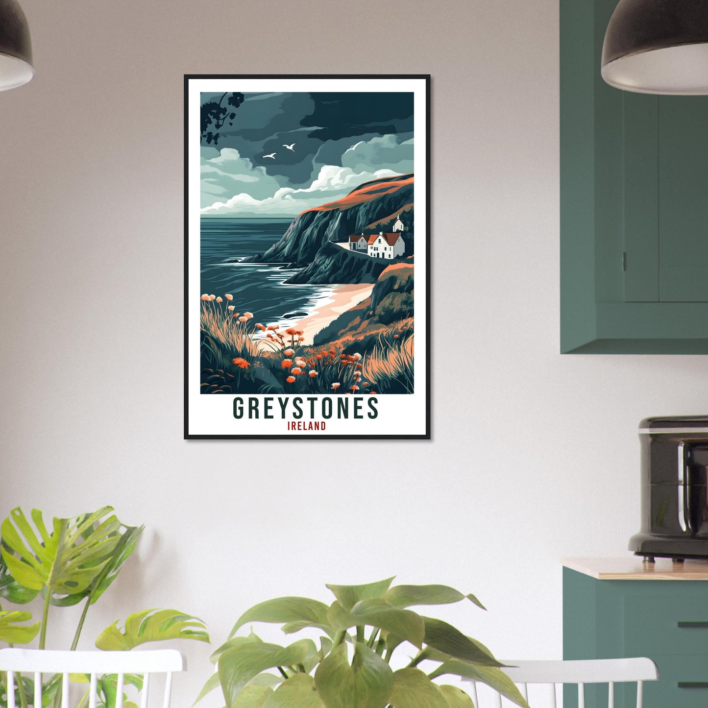 Greystones Travel Print Ireland Home Decor Greystones Wall Art Wall Hanging Art Lover Irish Artwork Travel Poster Greystones Ireland Travel