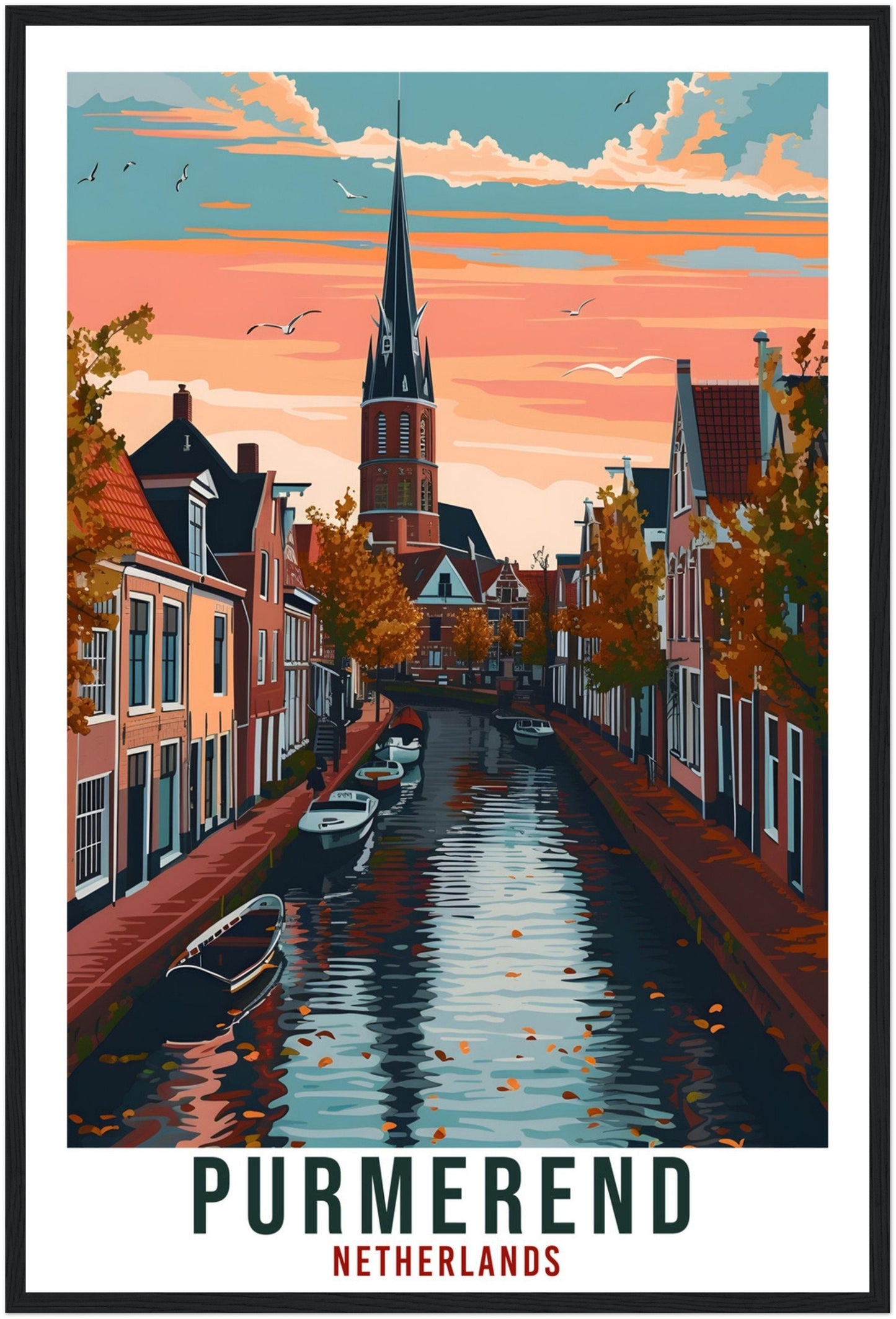 Purmerend Travel Print Wall Art Purmerend Wall Hanging Home Décor Gift Art Lovers Netherlands Artwork Gift Print Purmerend Landmark Poster
