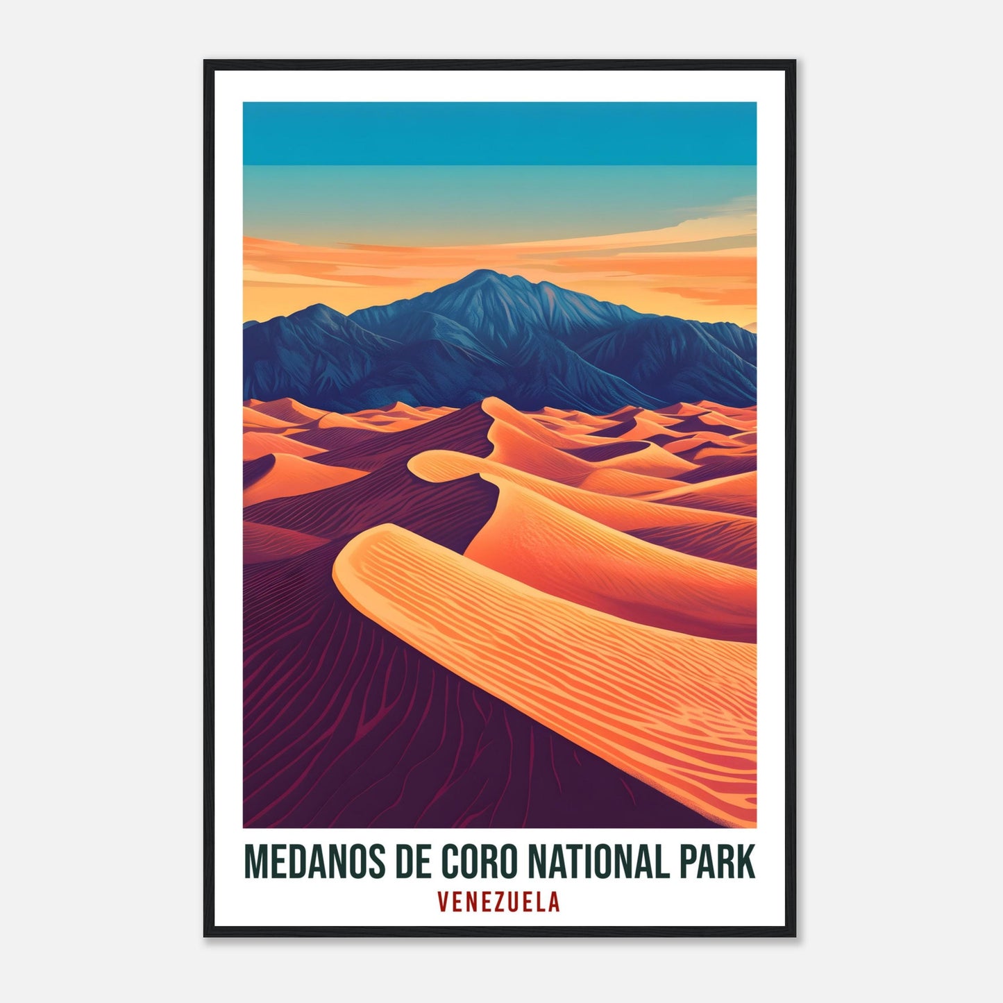 Medanos De Coro National Park Venezuela Travel Print Decor Medanos De Coro Wall Art Wall Hanging Art Lover Venezuelan Artwork Travel Poster