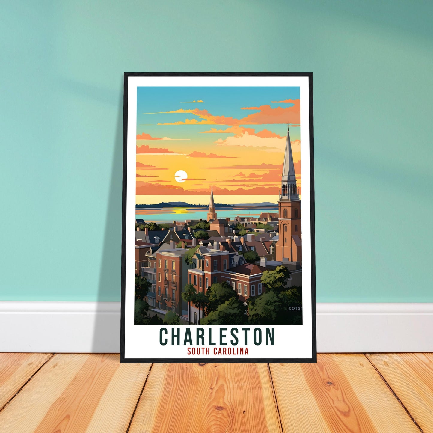 Charleston Travel Print South Carolina Home Decor USA City Wall Art Wall Hanging Art Lover South Carolina Artwork Charleston Travel Poster
