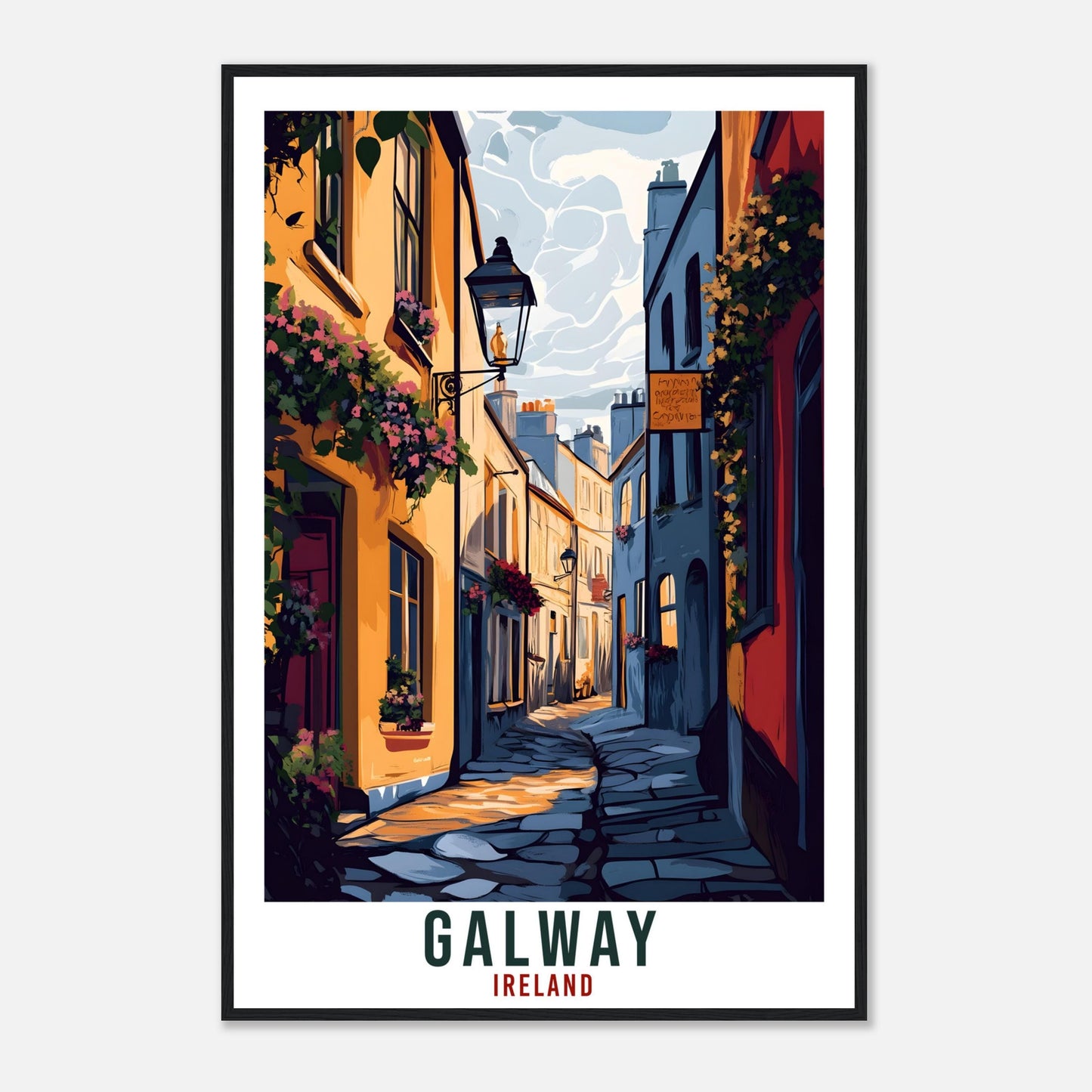 Galway Travel Print Ireland Home Decor Galway Wall Art Gift Wall Hanging Art Lover Galway Irish Artwork Travel Poster Ireland Travel Art