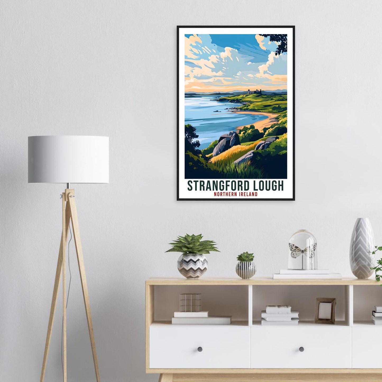 Strangford Lough Travel Print Northern Ireland Home Decor Wall Art Gift Wall Hanging Strangford Lough Irish Artwork Travel Poster NI Art