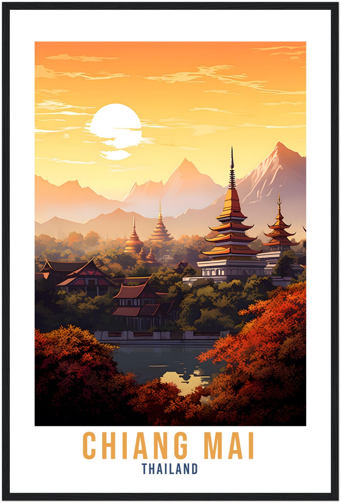 Chiang Mai Travel Print Wall Art Chiang Mai Wall Hanging Thailand Gift Holiday Print Chiang Mai Art Print Chiang Mai Thailand Travel Poster