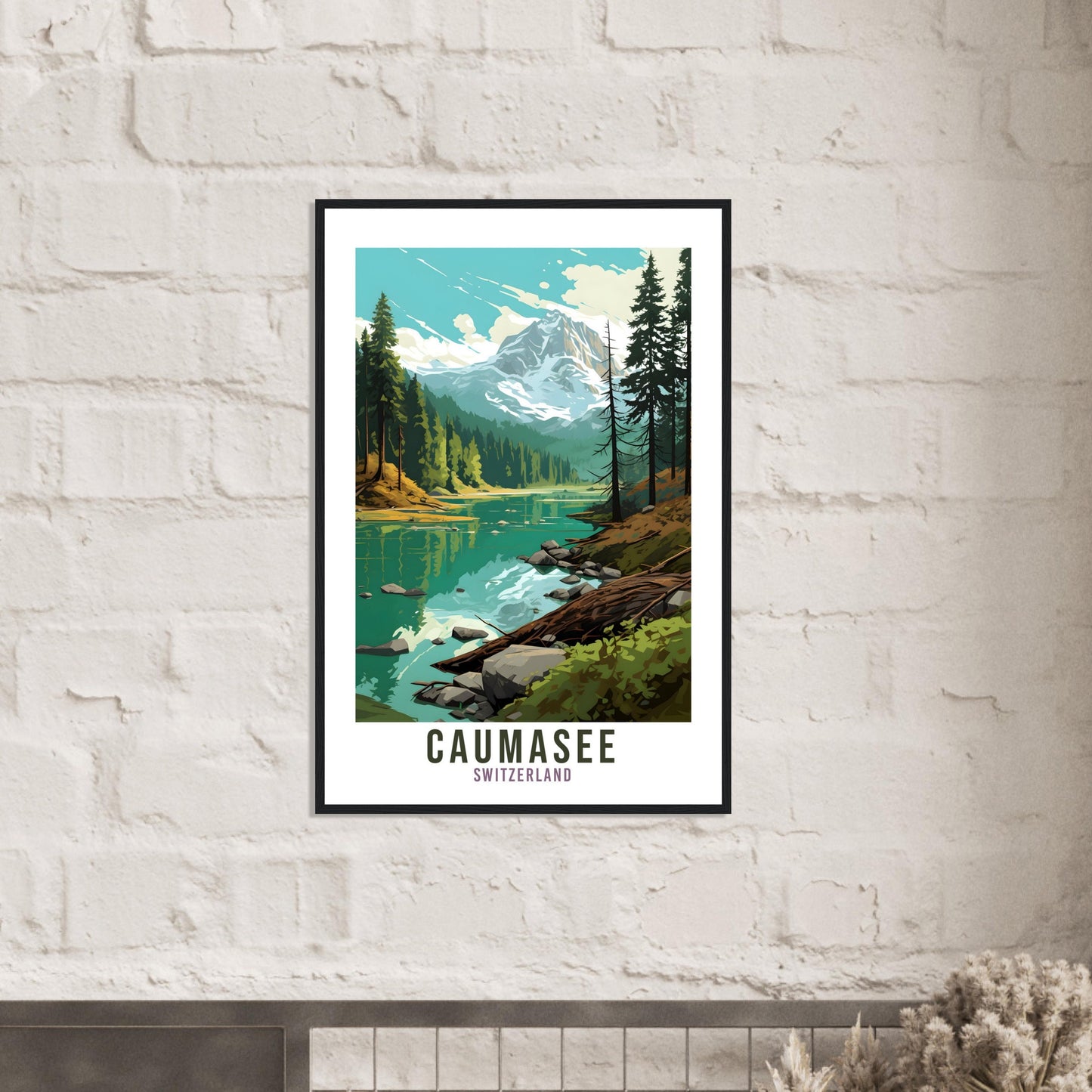 Caumasee Travel Print Wall Art Switzerland Caumasee Art Print Travel Poster Landscape Artwork Caumasee Travel Poster Switzerland Travel Art