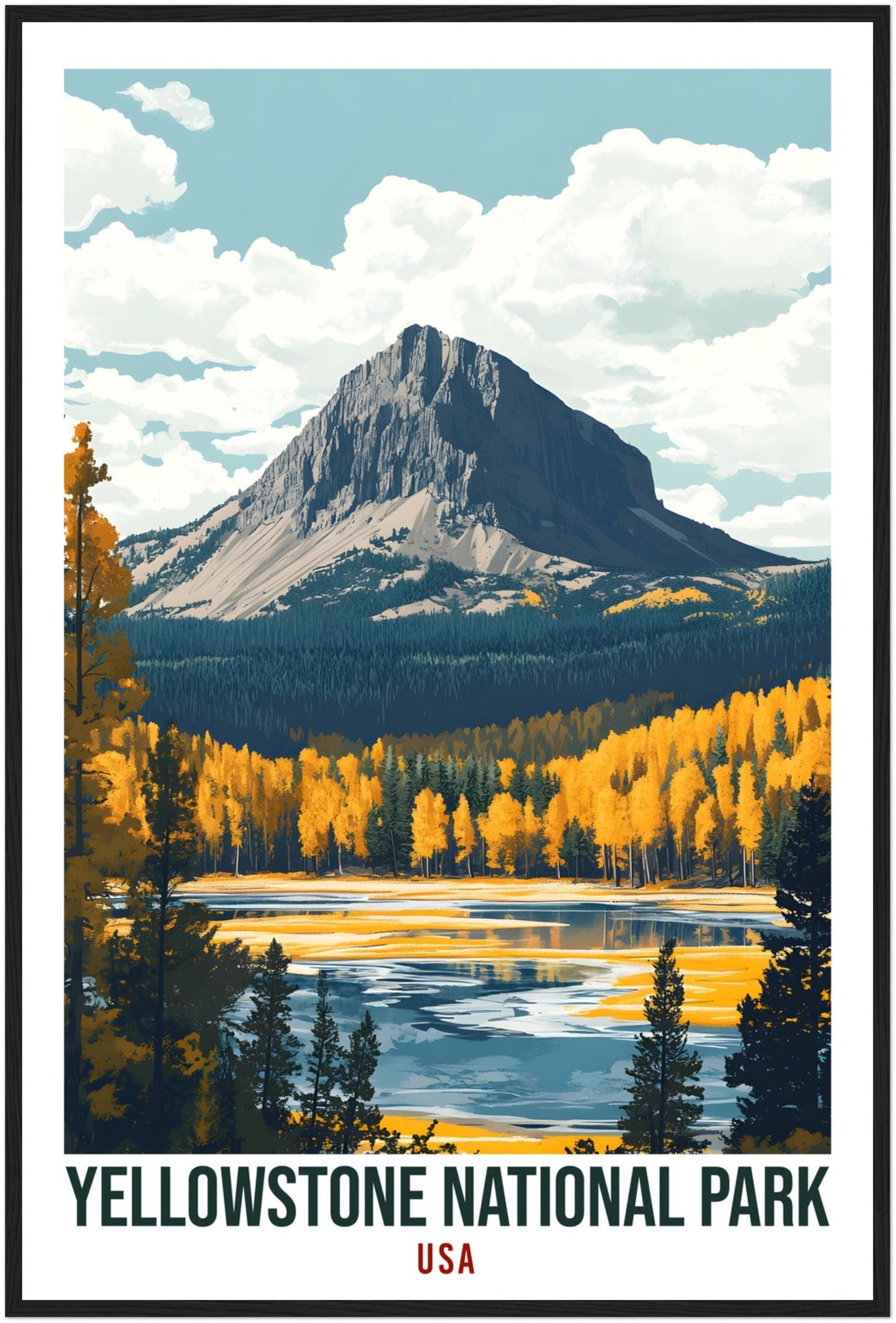 Yellowstone National Park USA Travel Print Wall Art Wall Hanging Décor Yellowstone National Park Gift Travel Art USA Artwork Travel Poster