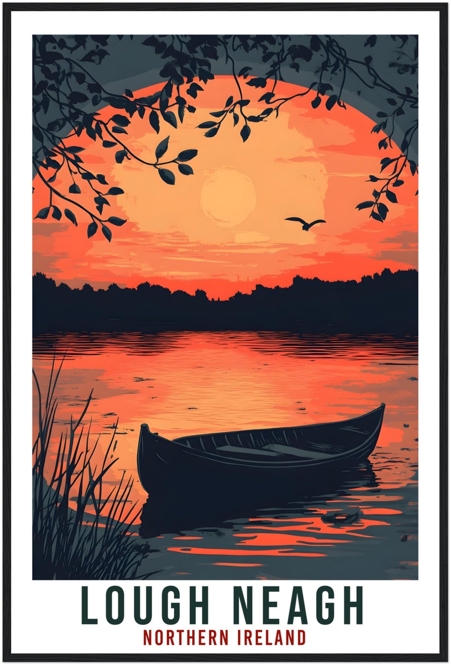 Lough Neagh Travel Print Northern Ireland Home Decor Lough Neagh Wall Art Gift Wall Hanging PLACE Irish Artwork Travel Poster Ireland Travel