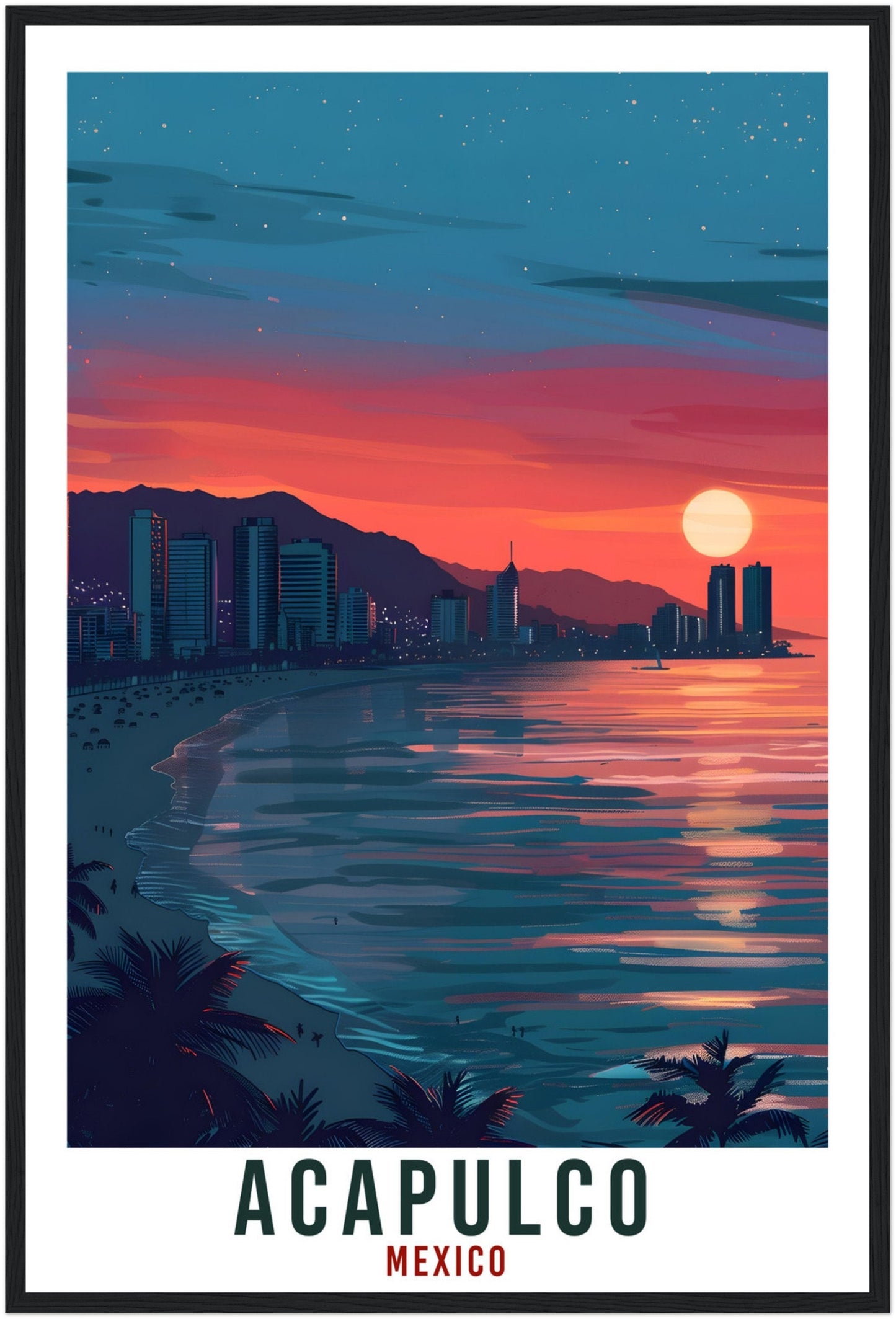 Acapulco Mexico Travel Print Mexico Wall Art Wall Hanging Home Décor Acapulco Gift Mexico Landmark Artwork Travel Art Mexican Travel Poster