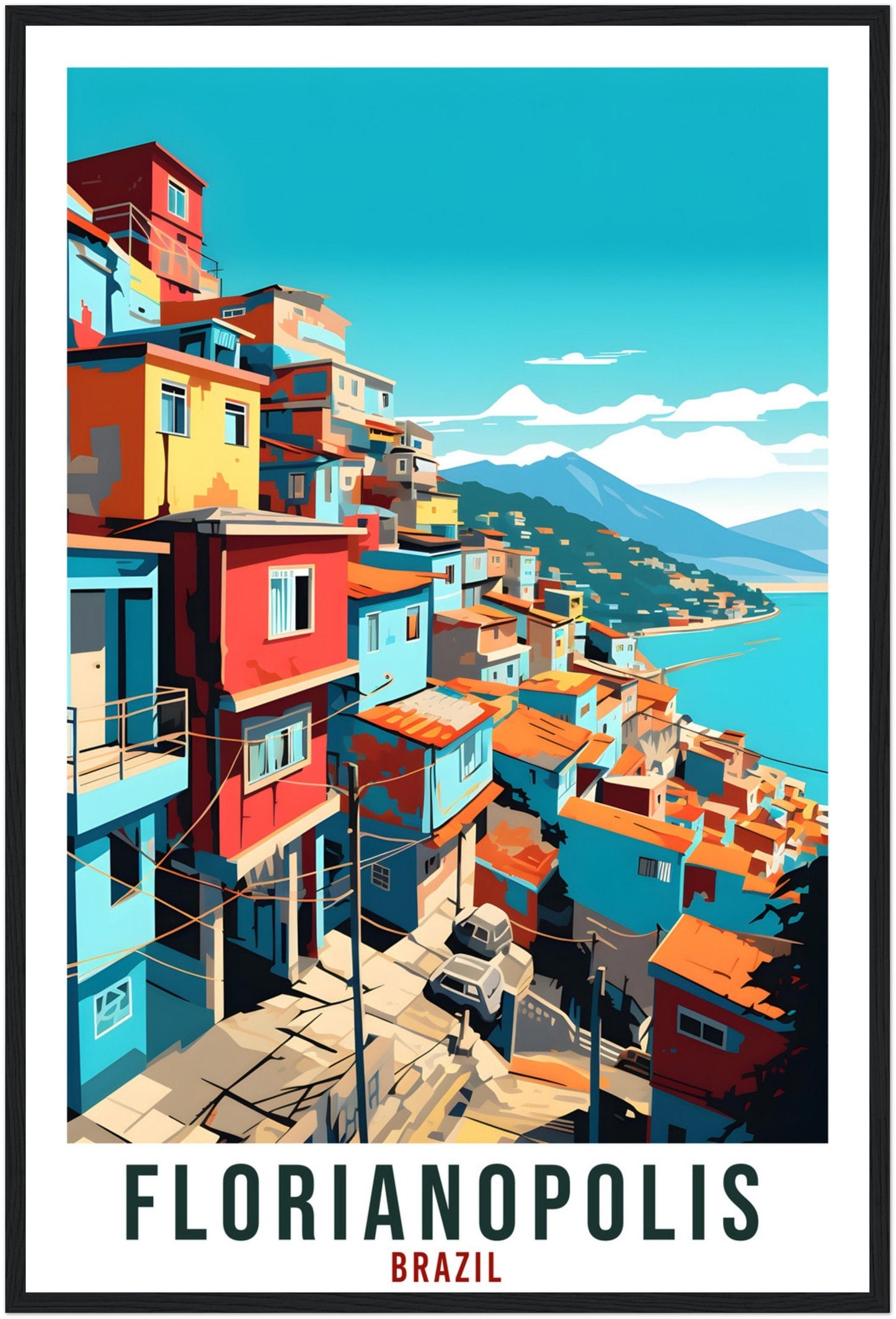 Florianopolis Travel Print Wall Art Florianopolis Brazil Wall Hanging Artwork Art Gifts Florianopolis Travel Poster Brazil Art Lovers Gift
