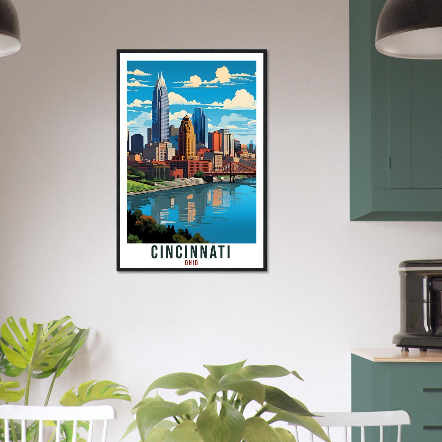 Cincinnati Travel Print Ohio Home Decoration USA City Wall Art Gift Wall Hanging Art Lover Ohio Artwork Cincinnati Travel Poster