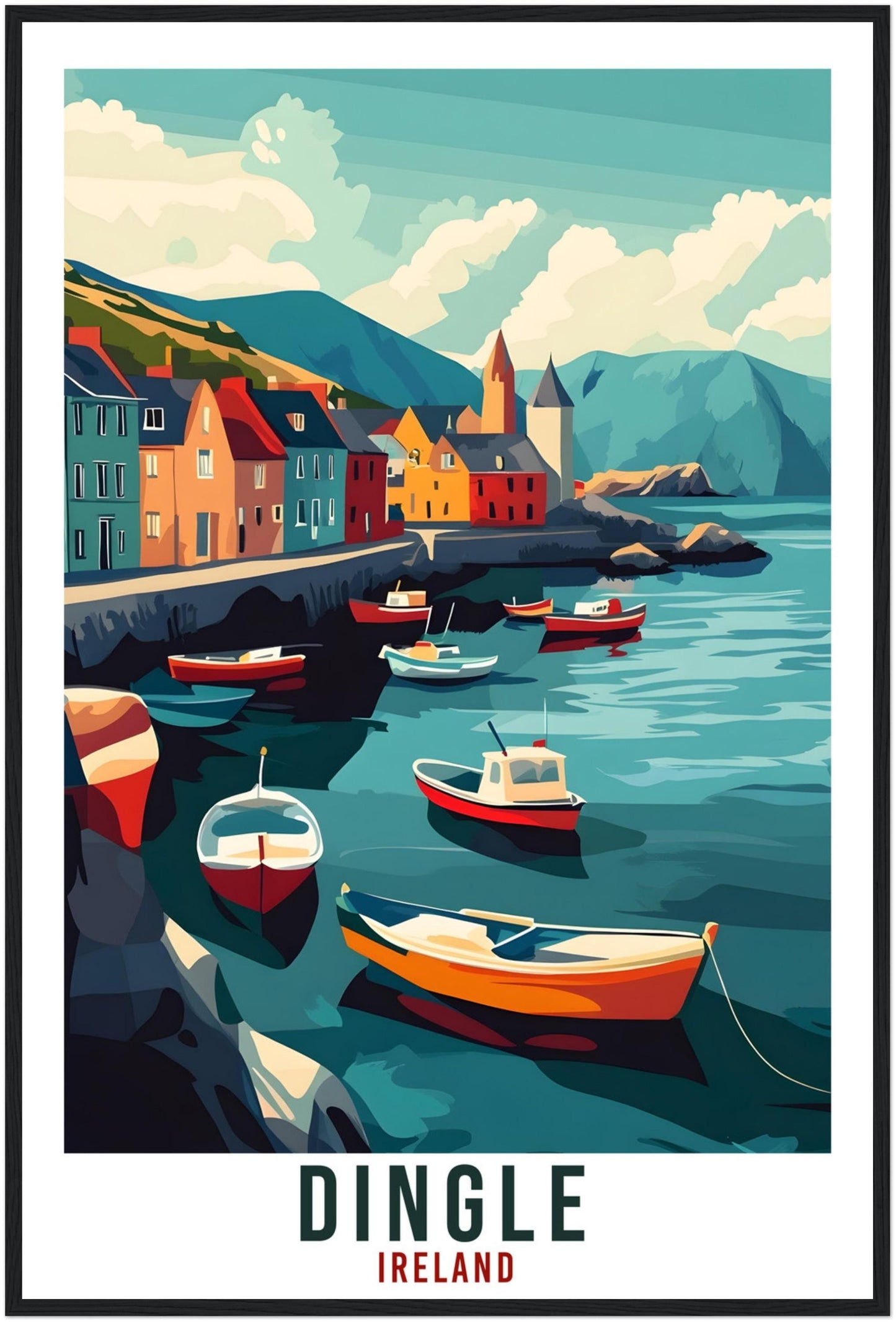 Dingle Travel Print Ireland Home Decor Dingle Wall Art Wall Hanging Art Lover Irish Artwork Travel Poster Dingle Ireland Travel Art Gift