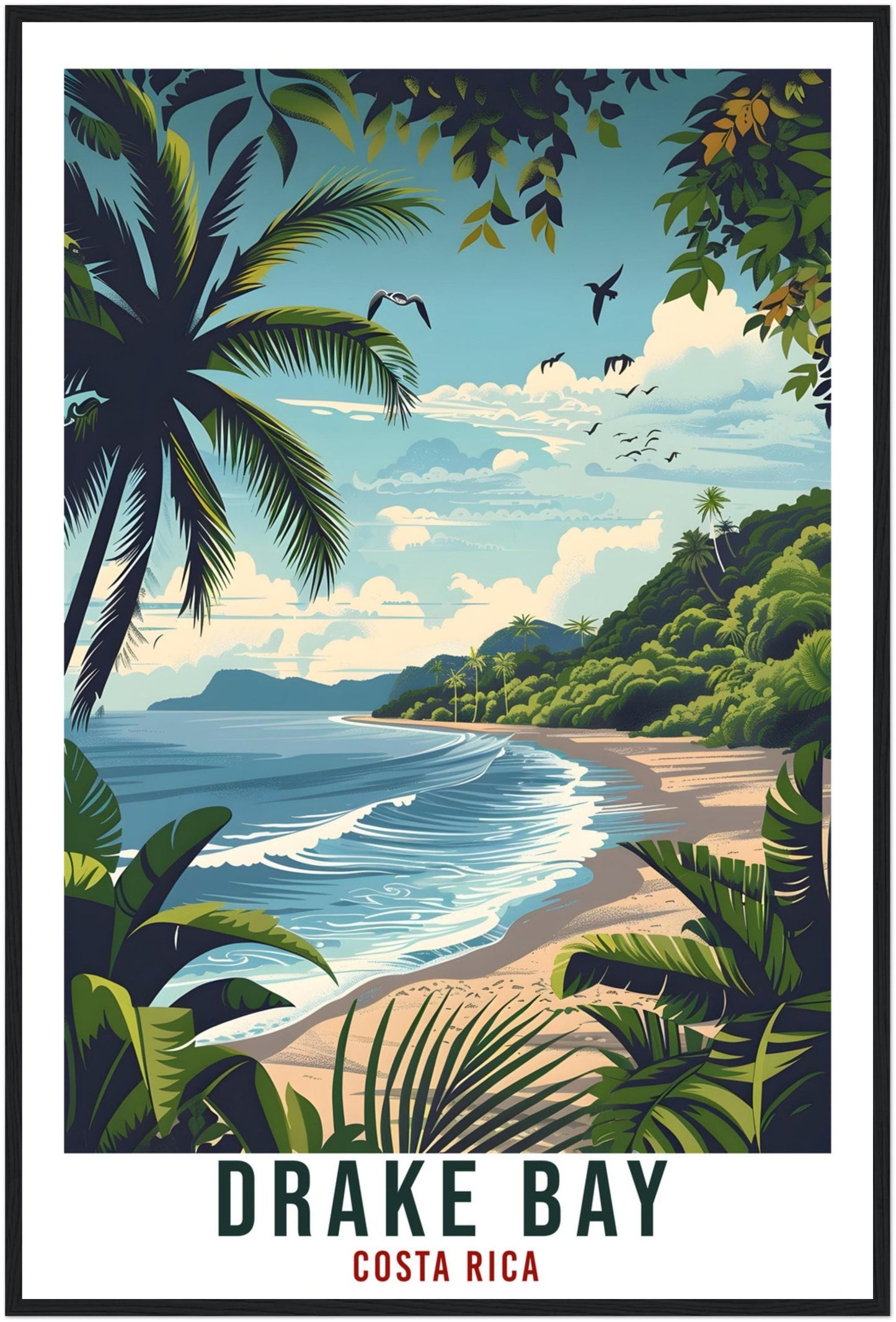 Drake Bay Costa Rica Travel Print Wall Art Wall Hanging Home Décor Drake Bay Gift Landmark Artwork Travel Art Costa Rica City Travel Poster