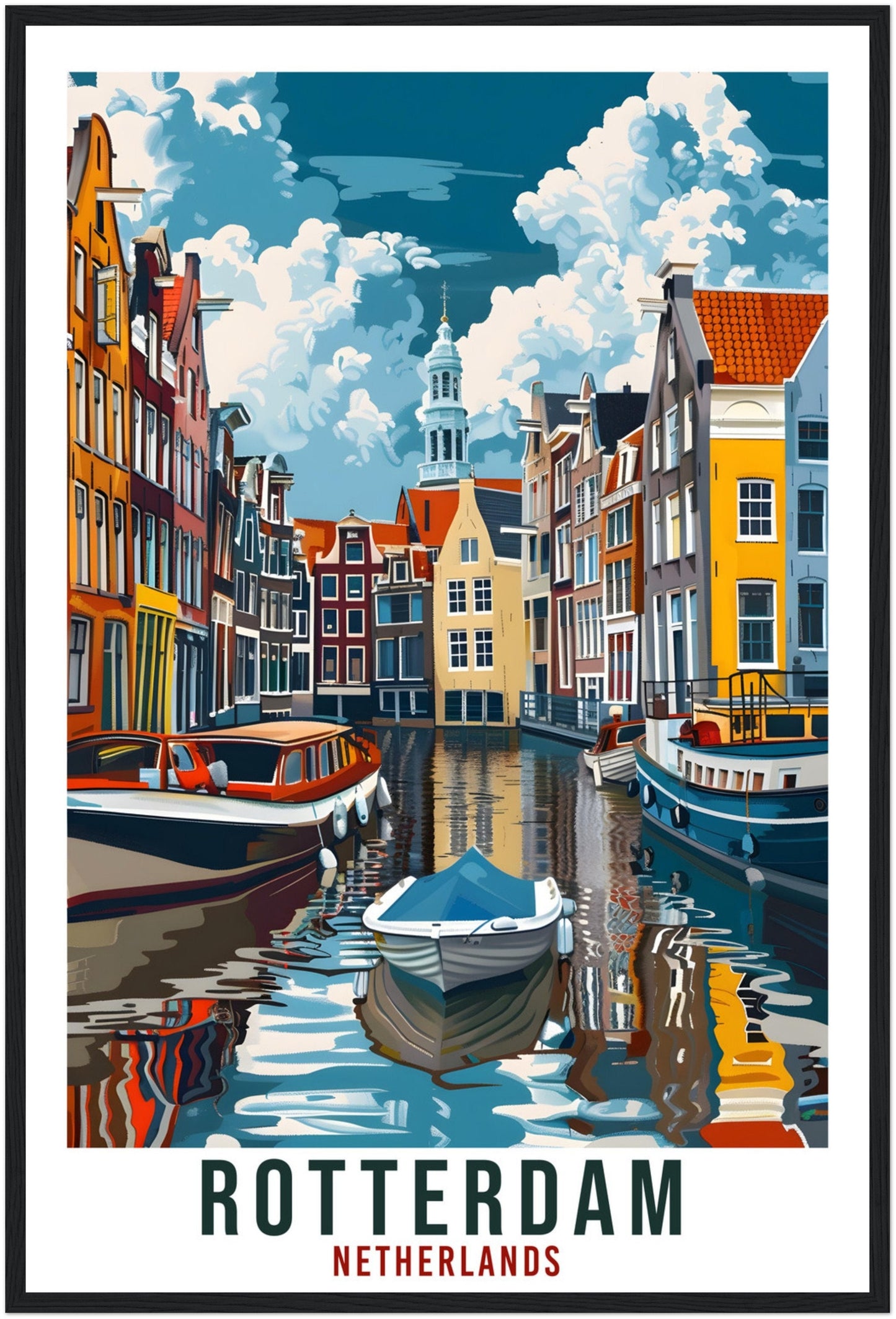 Rotterdam Dutch Travel Print Holland Wall Art Wall Hanging Home Décor Rotterdam Gift Art Lovers Gift Artwork The Netherlands Travel Poster