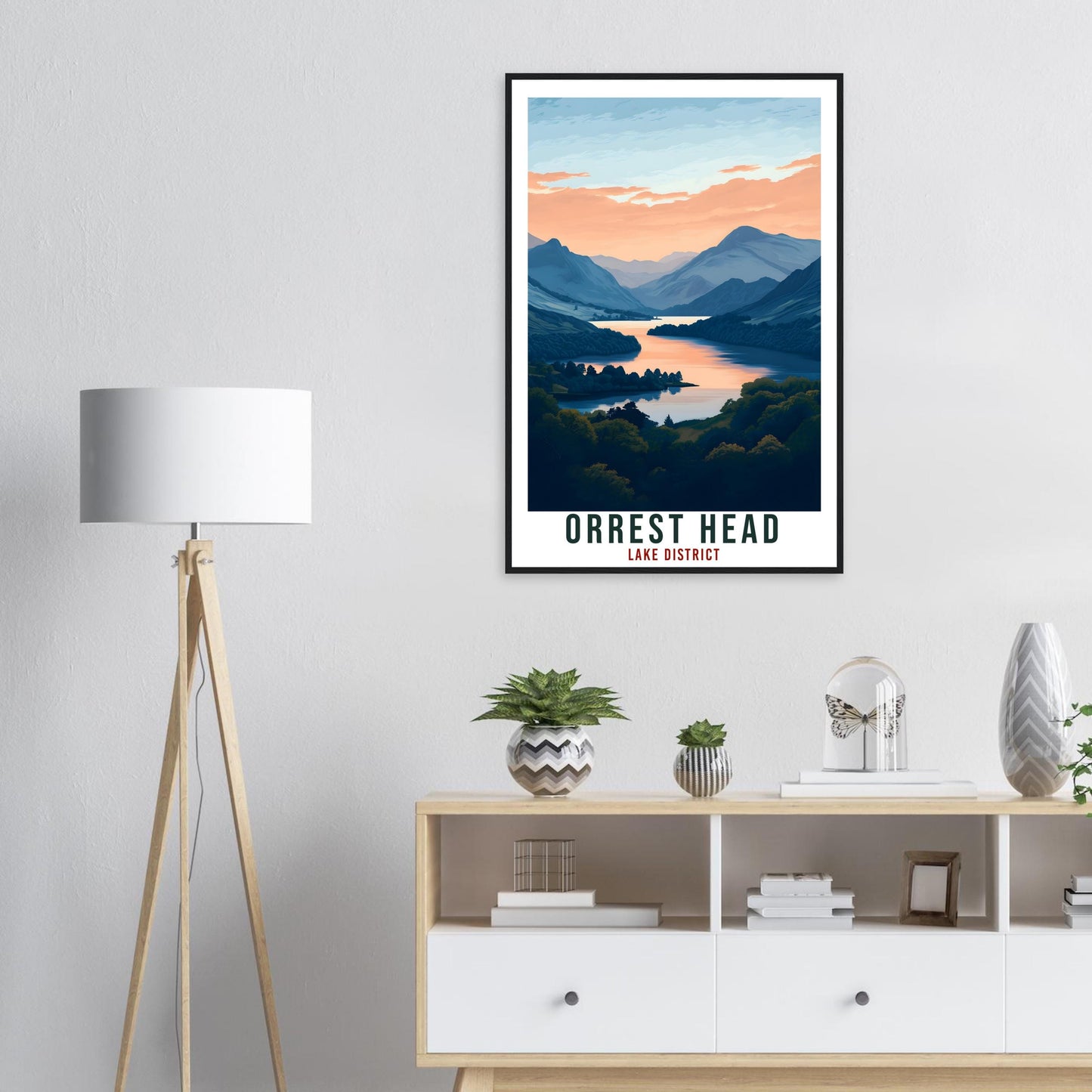 Orrest Head Travel Print Lake District Home Orrest Head Wall Art Wall Hanging Art Lover Lake District Artwork Travel Poster Cumbria Travel