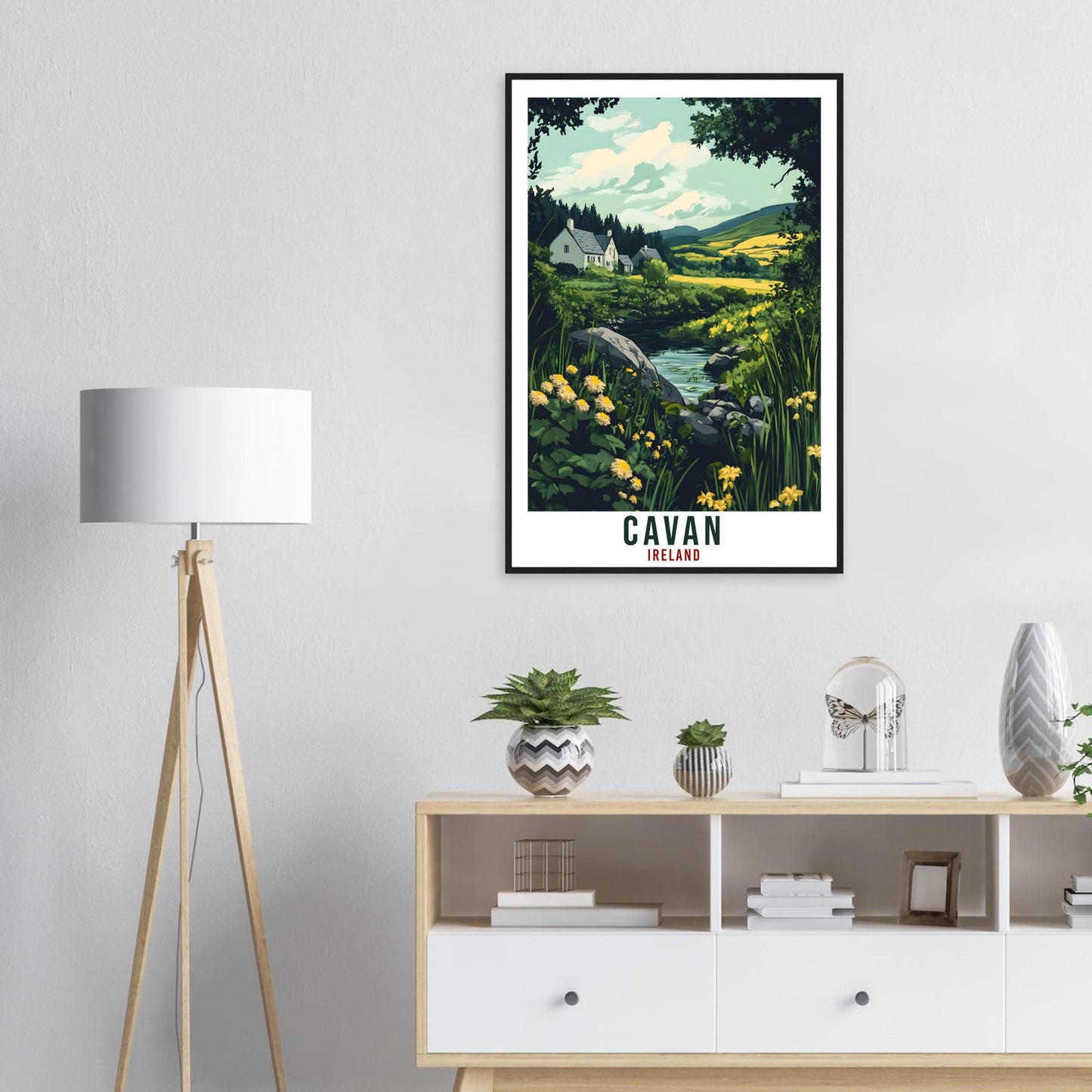Cavan Travel Print Ireland Home Decor Cavan Wall Art Gift Wall Hanging Art Lover Cavan Irish Artwork Travel Poster Ireland Gift Travel Art
