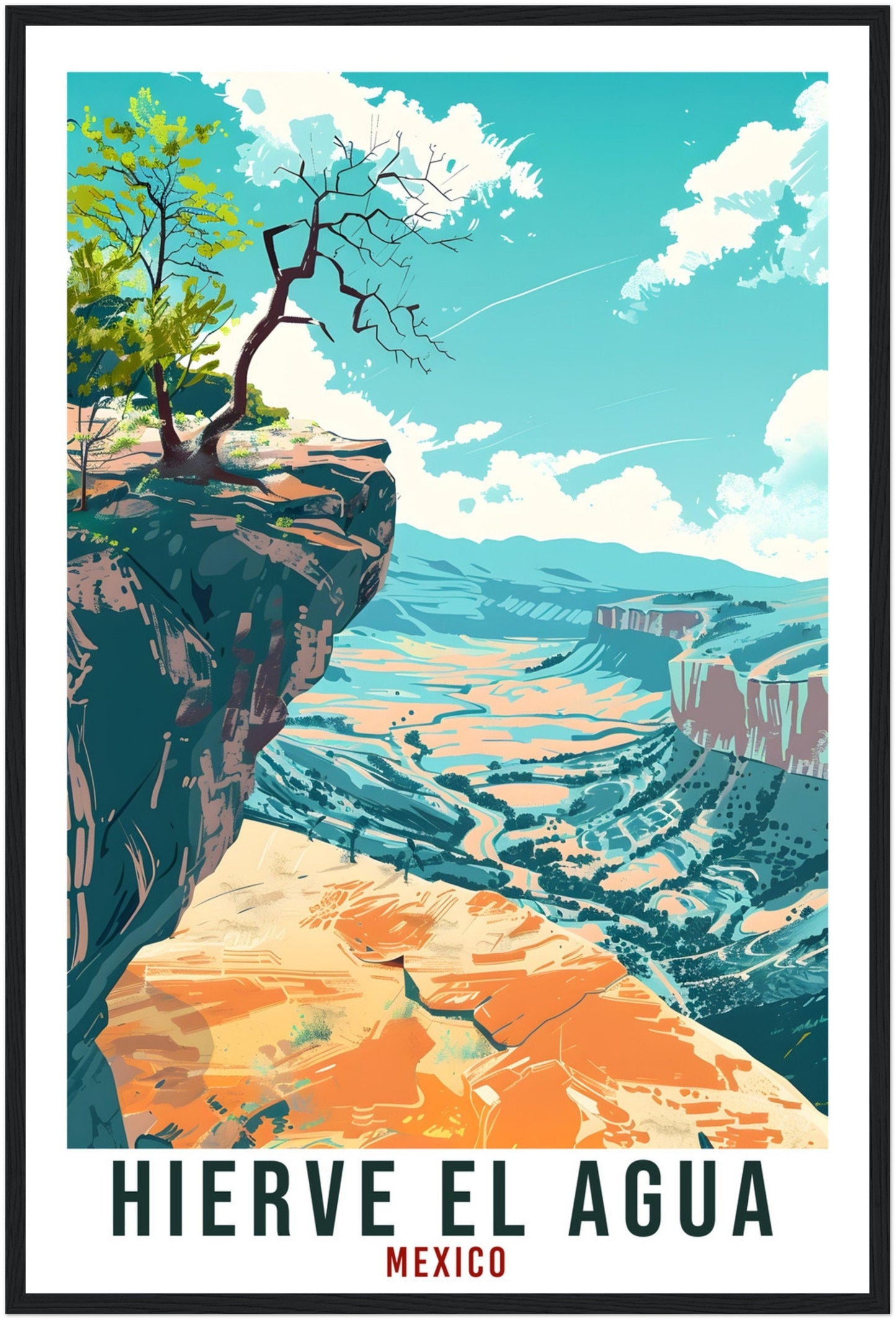 Hierve El Agua Mexico Travel Print Mexico Wall Art Wall Hanging Home Décor Hierve El Agua Gift Mexico Artwork South America Travel Poster