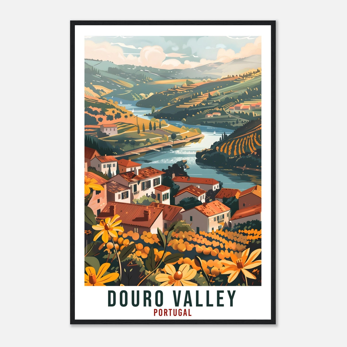 Douro Valley Travel Print Portugal Wall Art Wall Hanging Home Décor Douro Valley Gift Portugal Landmark Artwork Gift Portugal Travel Poster