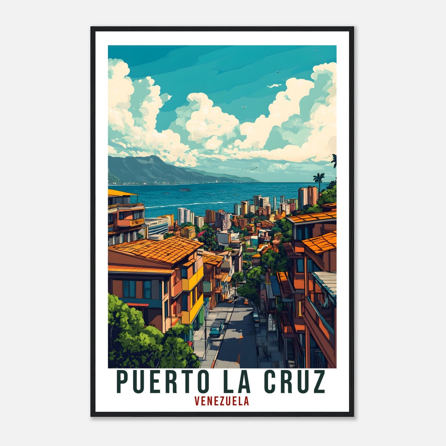 Puerto La Cruz Travel Print Venezuela Decor Wall Art Gift Wall Hanging Art Lover Puerto La Cruz Venezuelan Artwork Travel Poster Travel Art