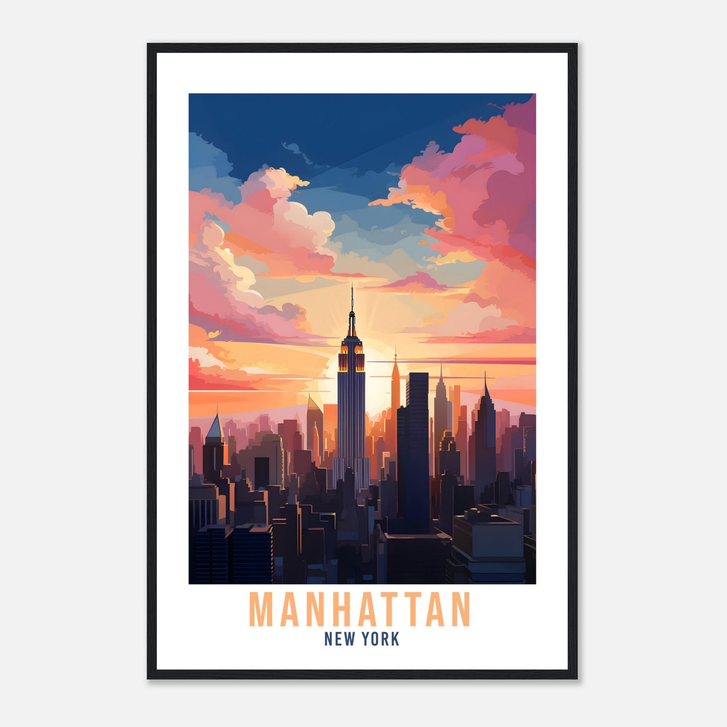 Manhattan New York Travel Print Wall Art Manhattan Wall Hanging Manhattan Gift Art Lovers New York Art Lover Home Décor New York Art Print