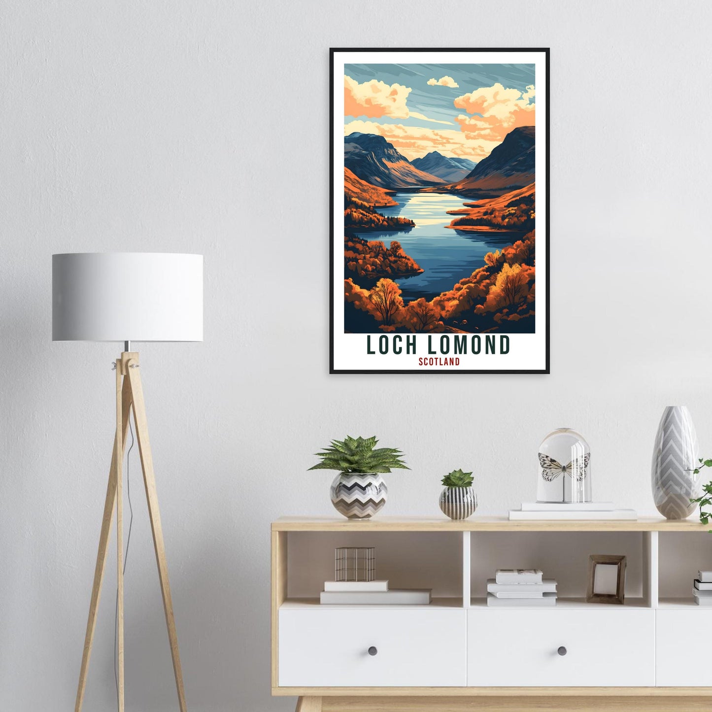 Loch Lomond Travel Print Scotland Decor Loch Lomond Wall Art Wall Hanging Art Lover Scotland Artwork Travel Poster Loch Lomond Travel Art