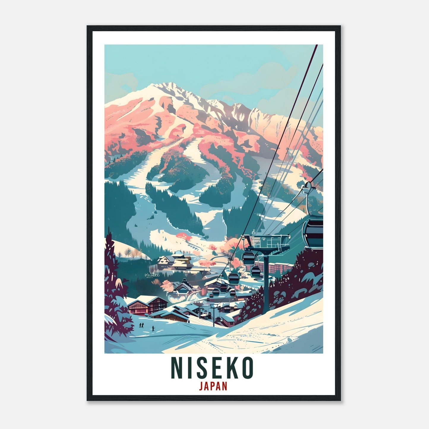 Niseko Ski Resort Travel Print Japan Home Decoration Wall Art Gift Wall Hanging Art Lover Japanese Artwork Japan Niseko Travel Poster Print