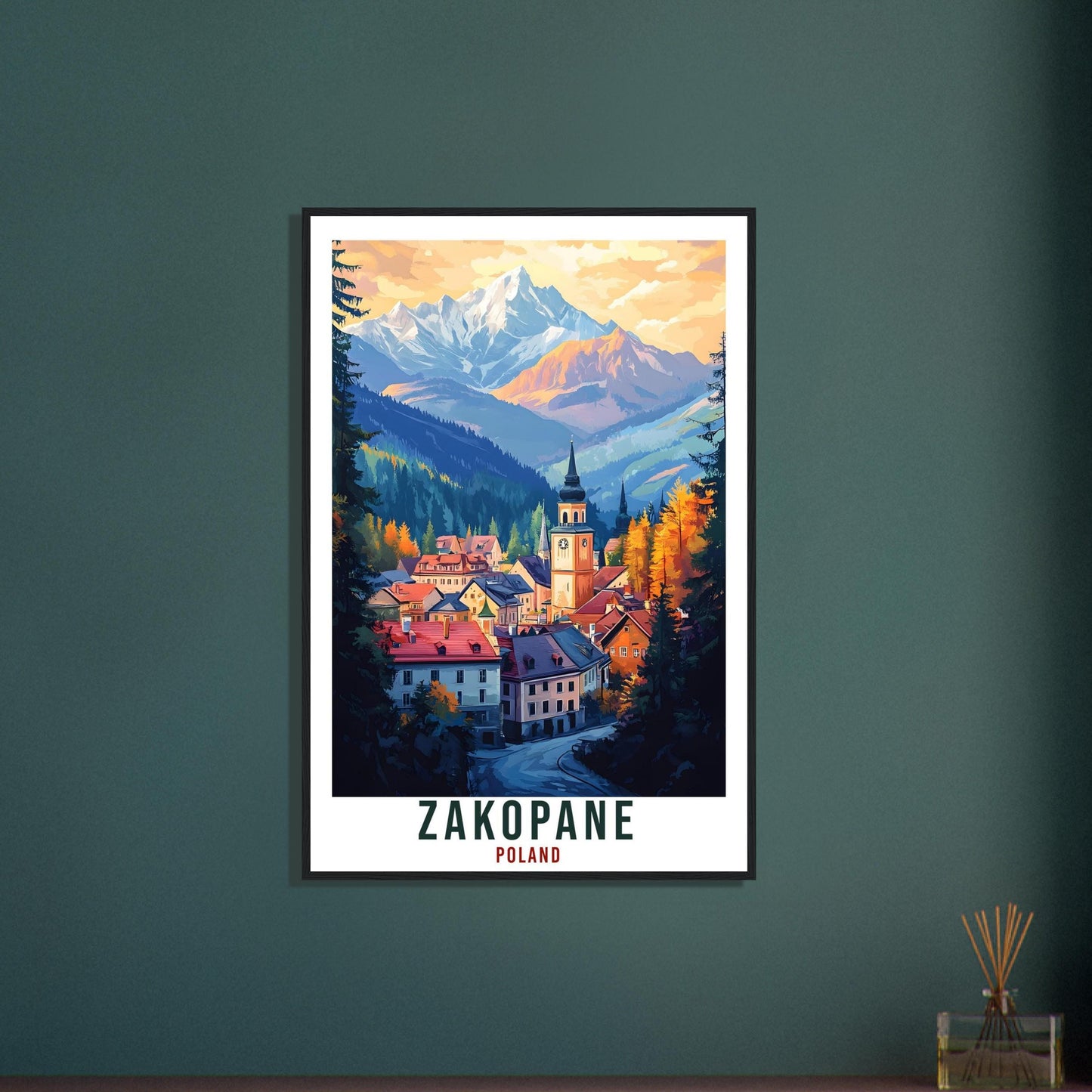 Zakopane Travel Print Poland Home Decor Zakopane Wall Art Gift Wall Hanging Art Lover Zakopane Polish Artwork Travel Poster Poland Travel