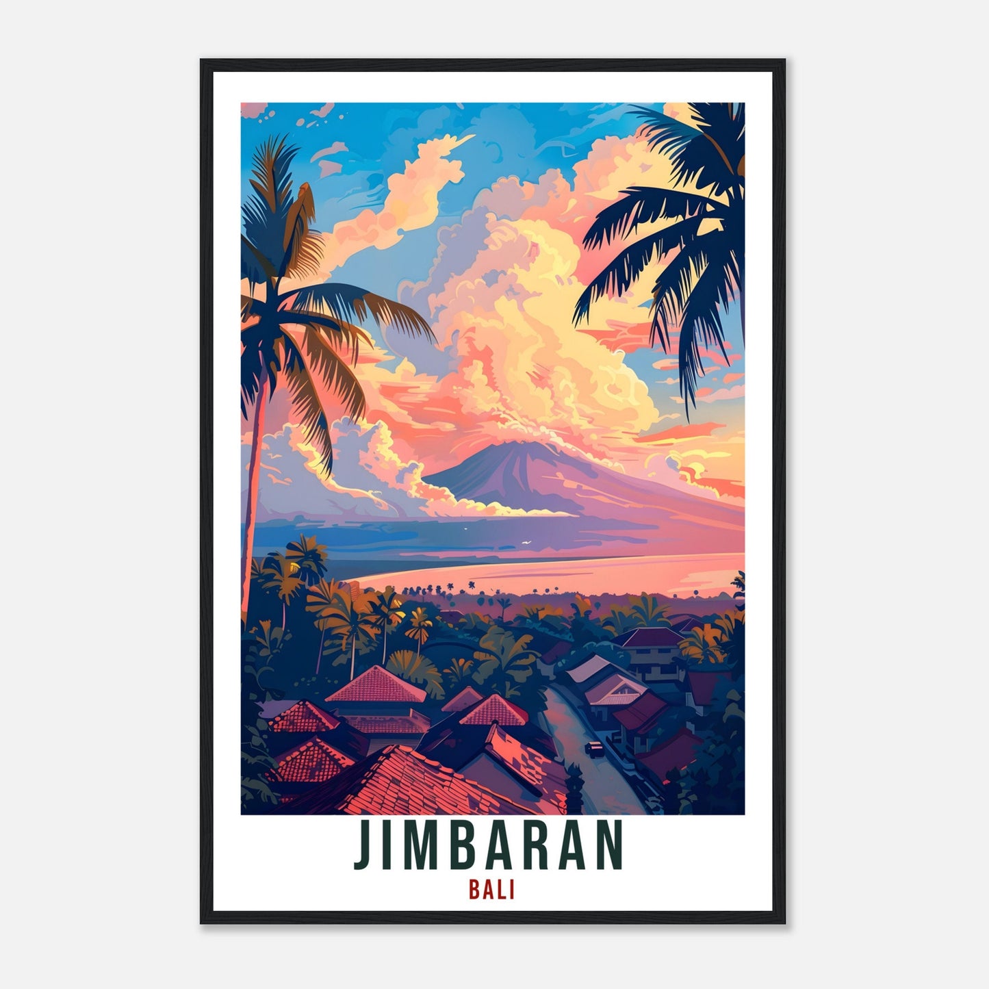 Jimbaran Bali Travel Print Bali Wall Art Wall Hanging Home Décor Jimbaran Gift Landmark Artwork Travel Art Indonesia Jimbaran Travel Poster