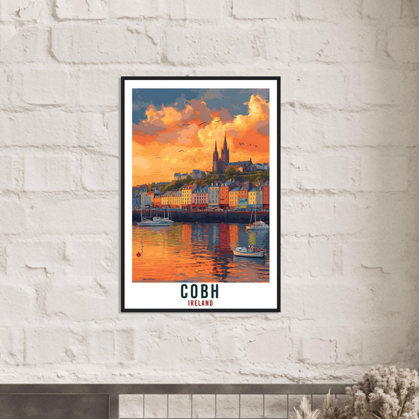 Cobh Travel Print Ireland Home Decoration Cobh Irish Town Wall Art Gift Wall Hanging Art Lover Irish Artwork Ireland Cobh Travel Poster
