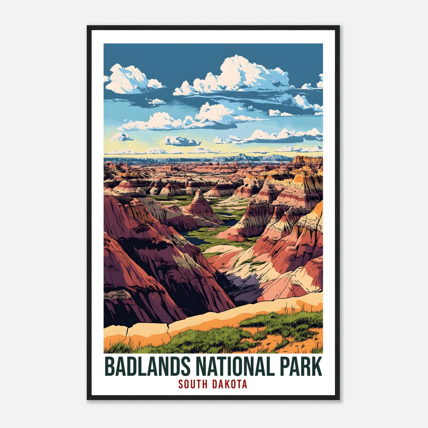 Badlands National Park South Dakota USA Travel Print Wall Art Wall Hanging Home Décor Badlands Gift Travel Art USA Artwork Travel Poster