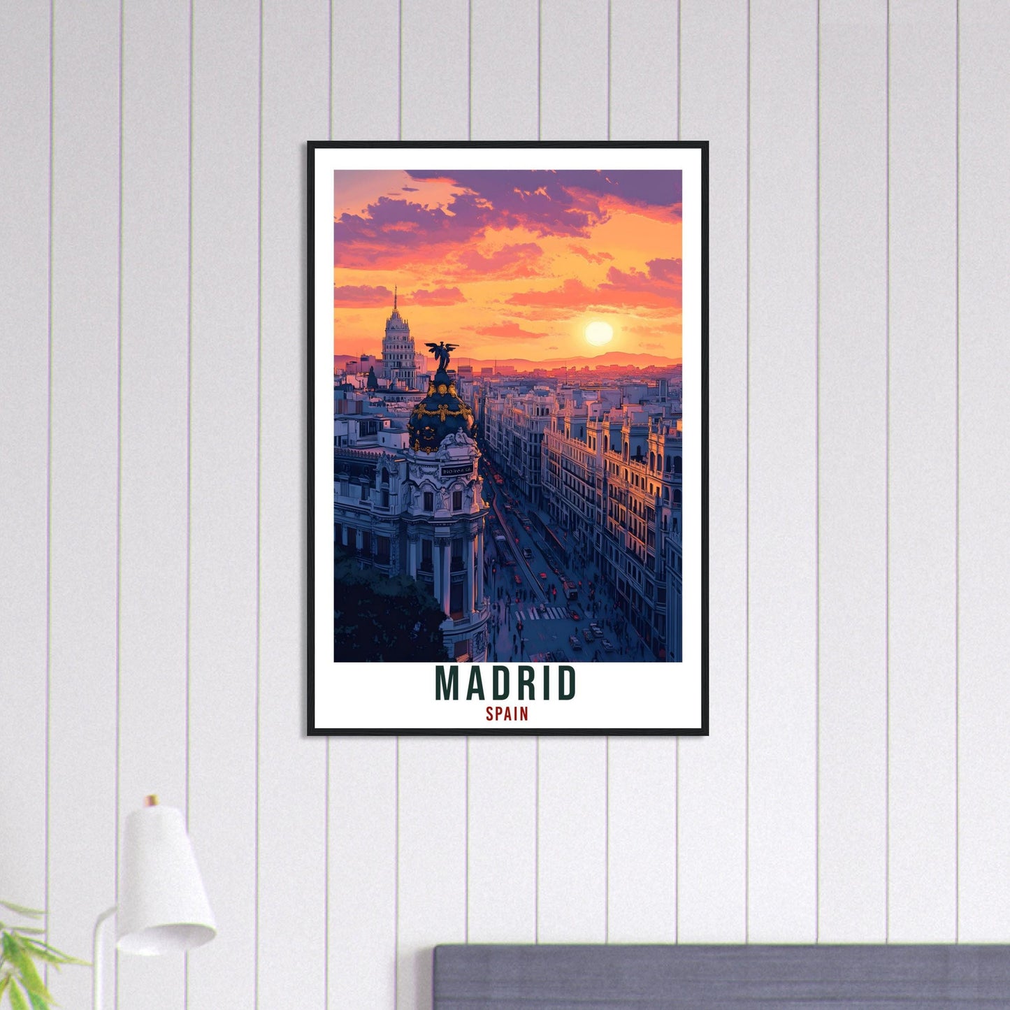 Madrid Travel Print Spain Home Decor Madrid Wall Art Gift Wall Hanging Art Lover Madrid City Skyline Spain Artwork Travel Poster Travel Art