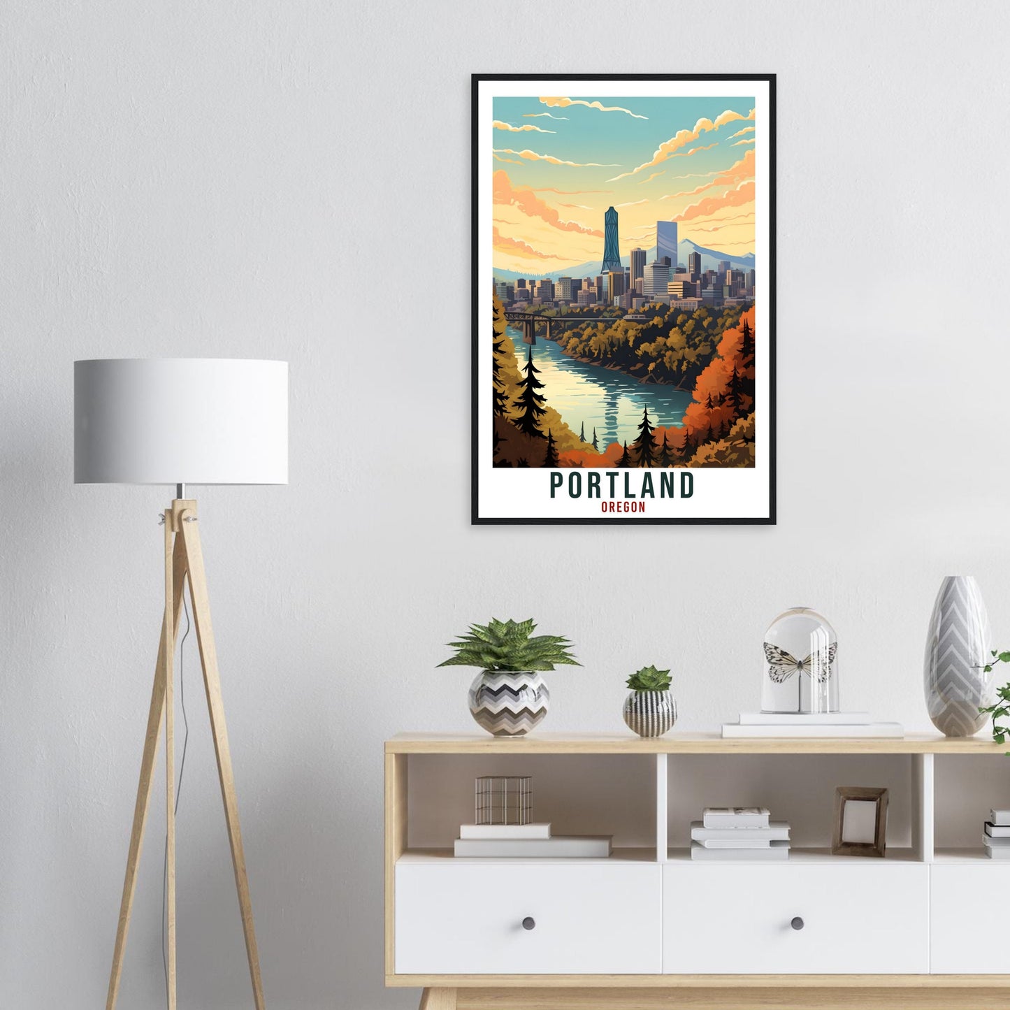 Portland Travel Print Oregon Home Decoration USA City Wall Art Gift Wall Hanging Art Lover Oregon Artwork Portland Skyline Travel Poster