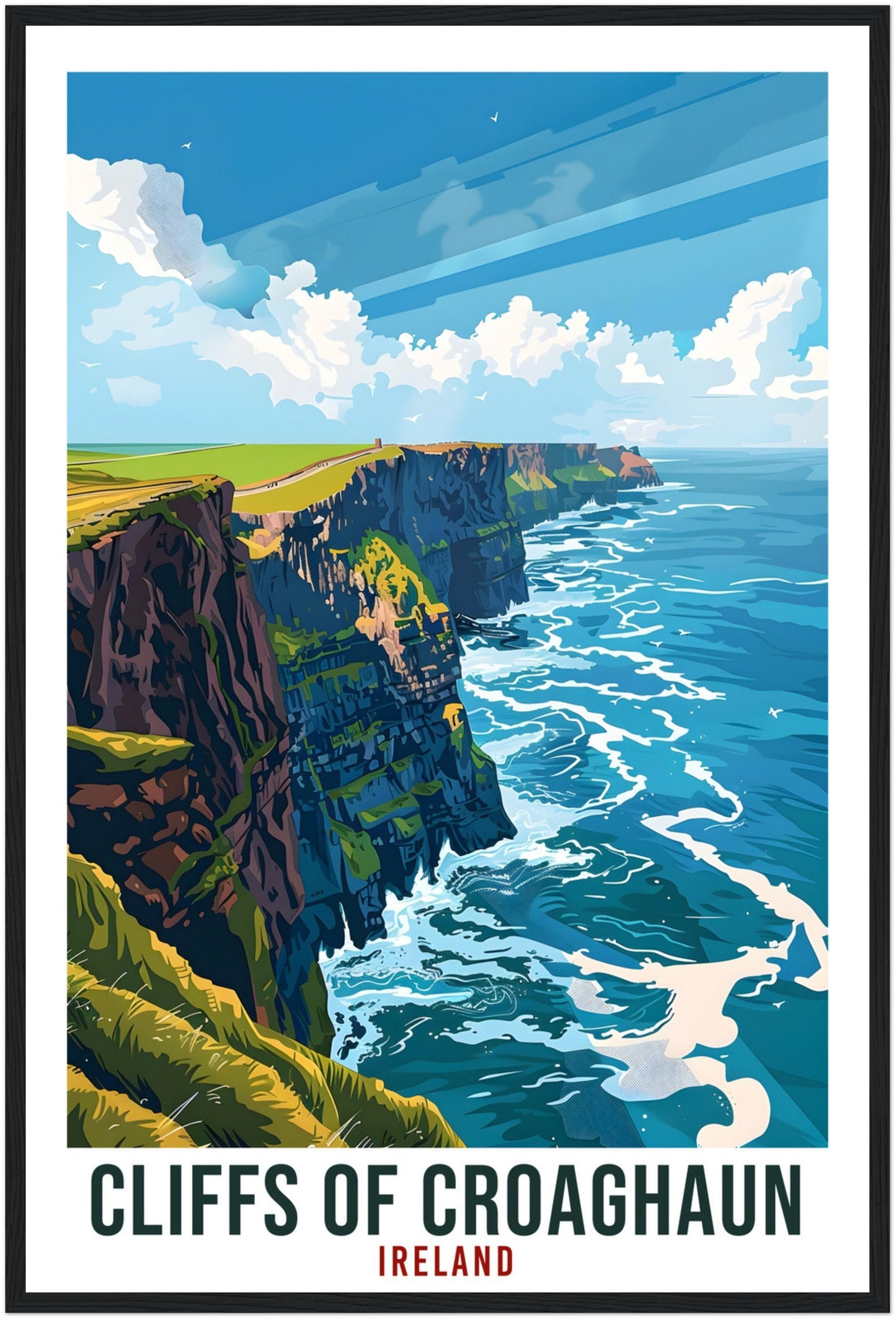 Cliffs Of Croaghaun Travel Print Ireland Wall Art Wall Hanging Achill Island Gift Art Lovers Gift Irish Artwork Gift Ireland Travel Poster