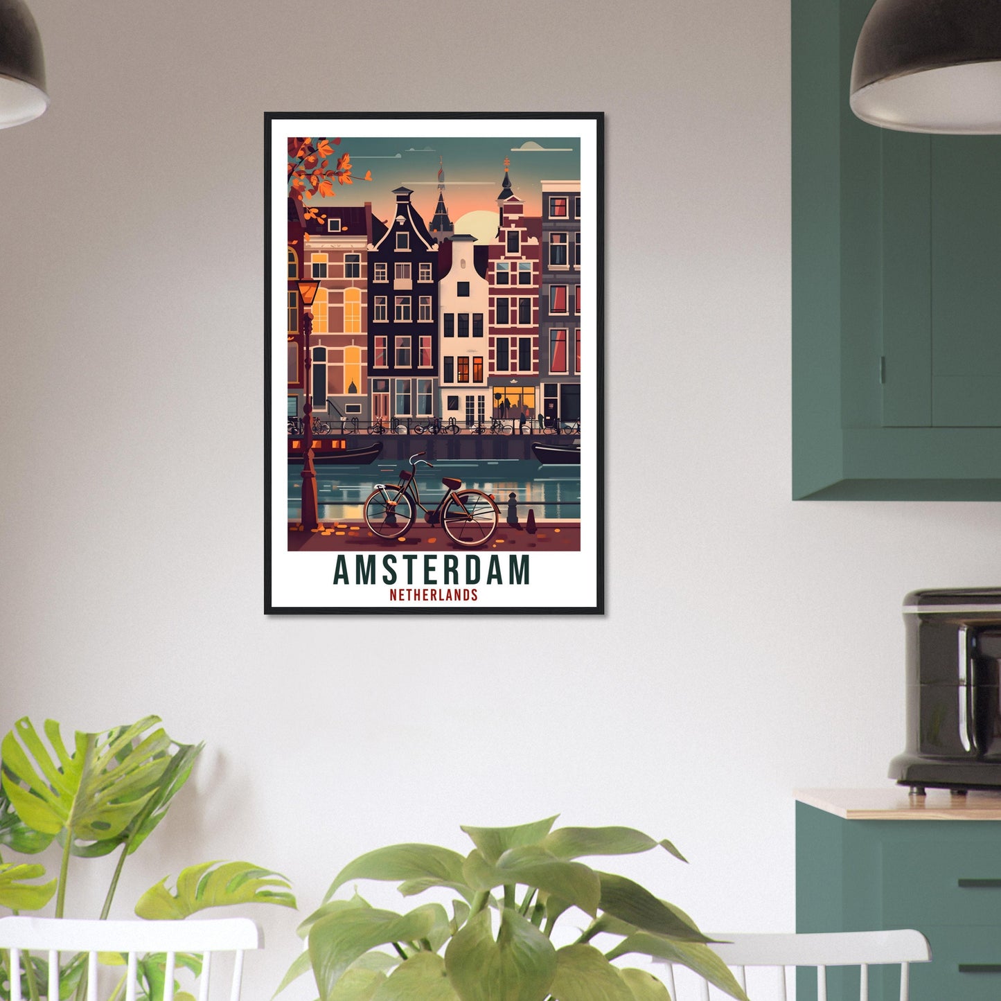 Amsterdam Travel Print Wall Art Amsterdam Netherlands Wall Hanging Artwork Art Gifts Amsterdam Travel Poster Netherlands Art Lovers Gift