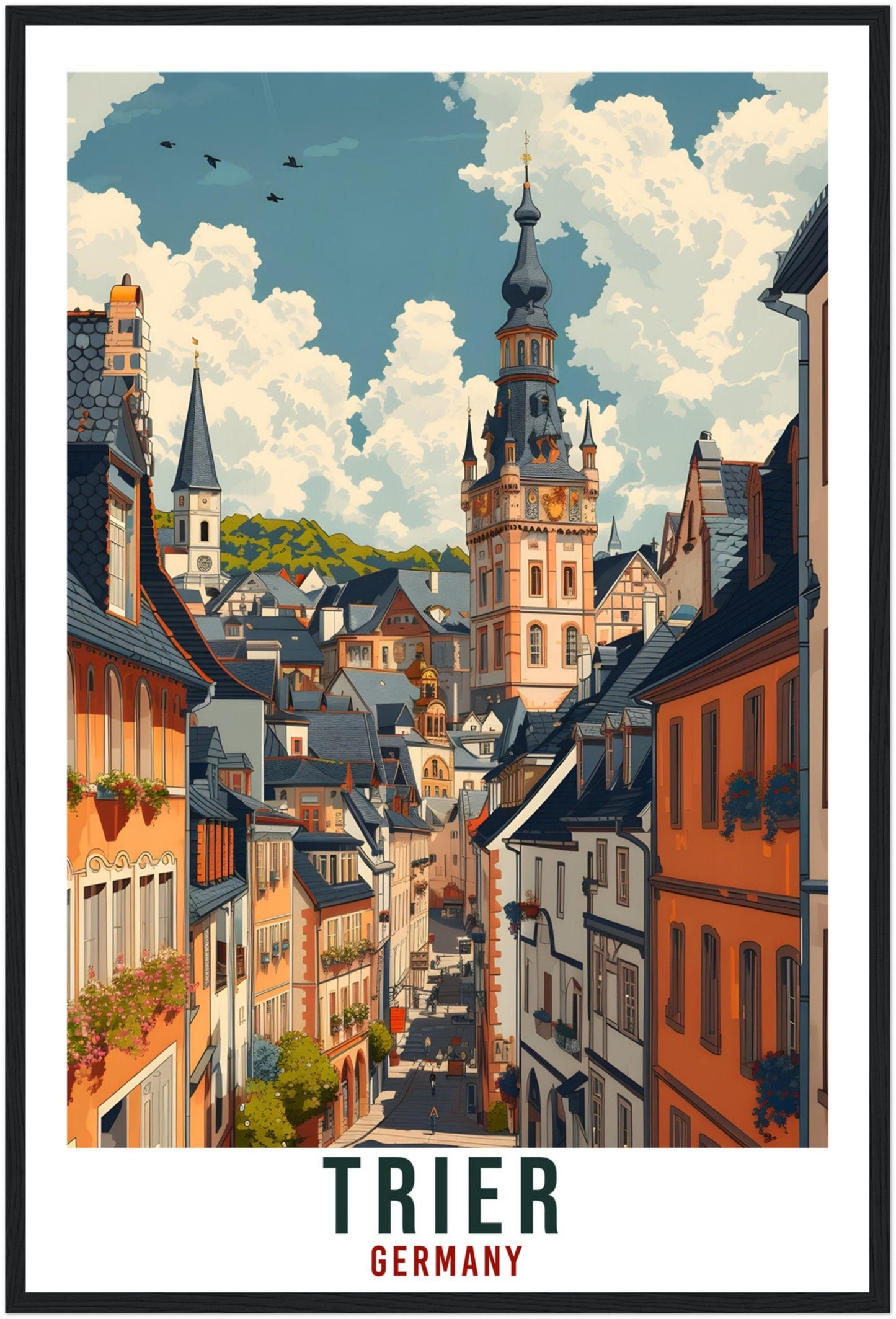 Trier Germany Travel Print Germany Home Decor Trier German City Wall Art Gift Wall Hanging Art Lover Germany Artwork Trier Travel Poster