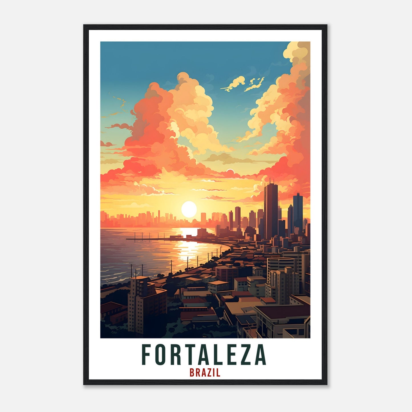 Fortaleza Travel Print Wall Art Fortaleza Brazil Wall Hanging Artwork Fortaleza Art Gifts Fortaleza Travel Poster Brazil City Art Lover Gift