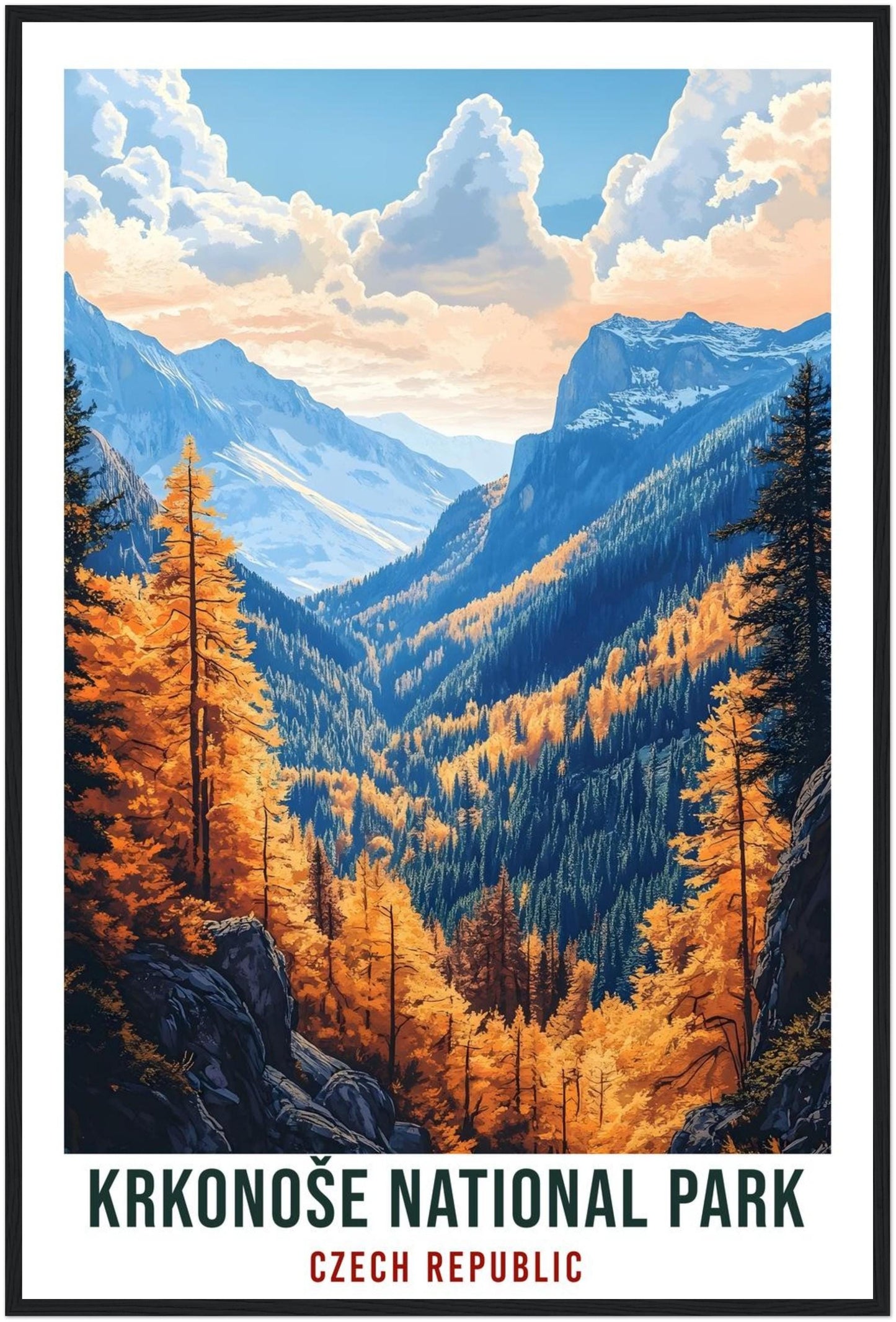 Krkonoše National Park Travel Print Czechia Home Decor Wall Art Gift Wall Hanging Art Lover Krkonoše Czech Republic Artwork Travel Poster