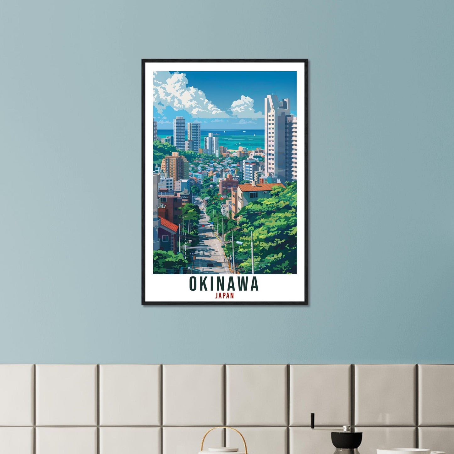 Okinawa Travel Print Japan Home Decoration Wall Art Gift Wall Hanging Art Lover Japanese Artwork Japan Okinawa Travel Poster Cityscape Print