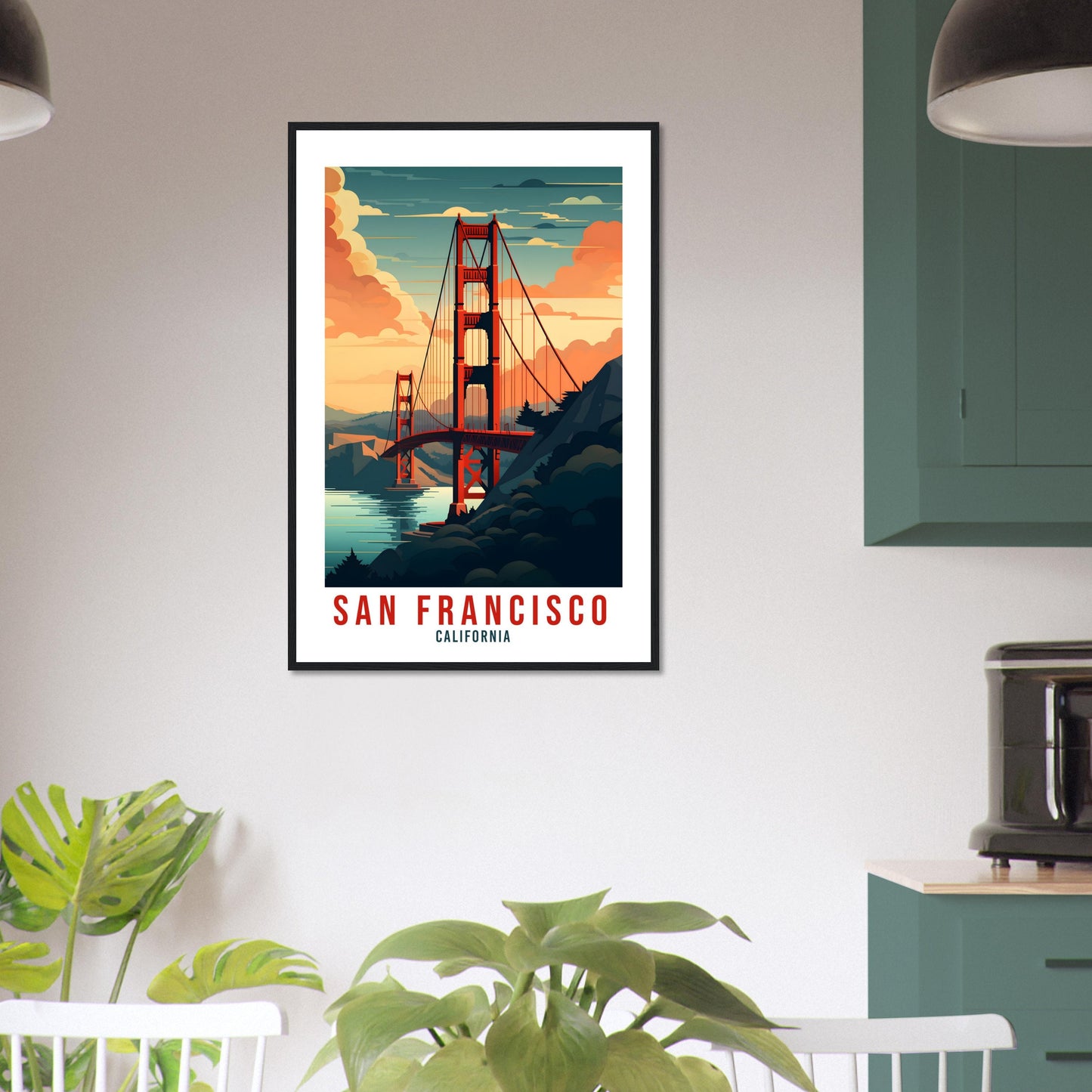 San Francisco Golden Gate Travel Print Wall Art San Francisco Sunset Wall Hanging Travel Poster San Fran USA Home Decor United States Travel