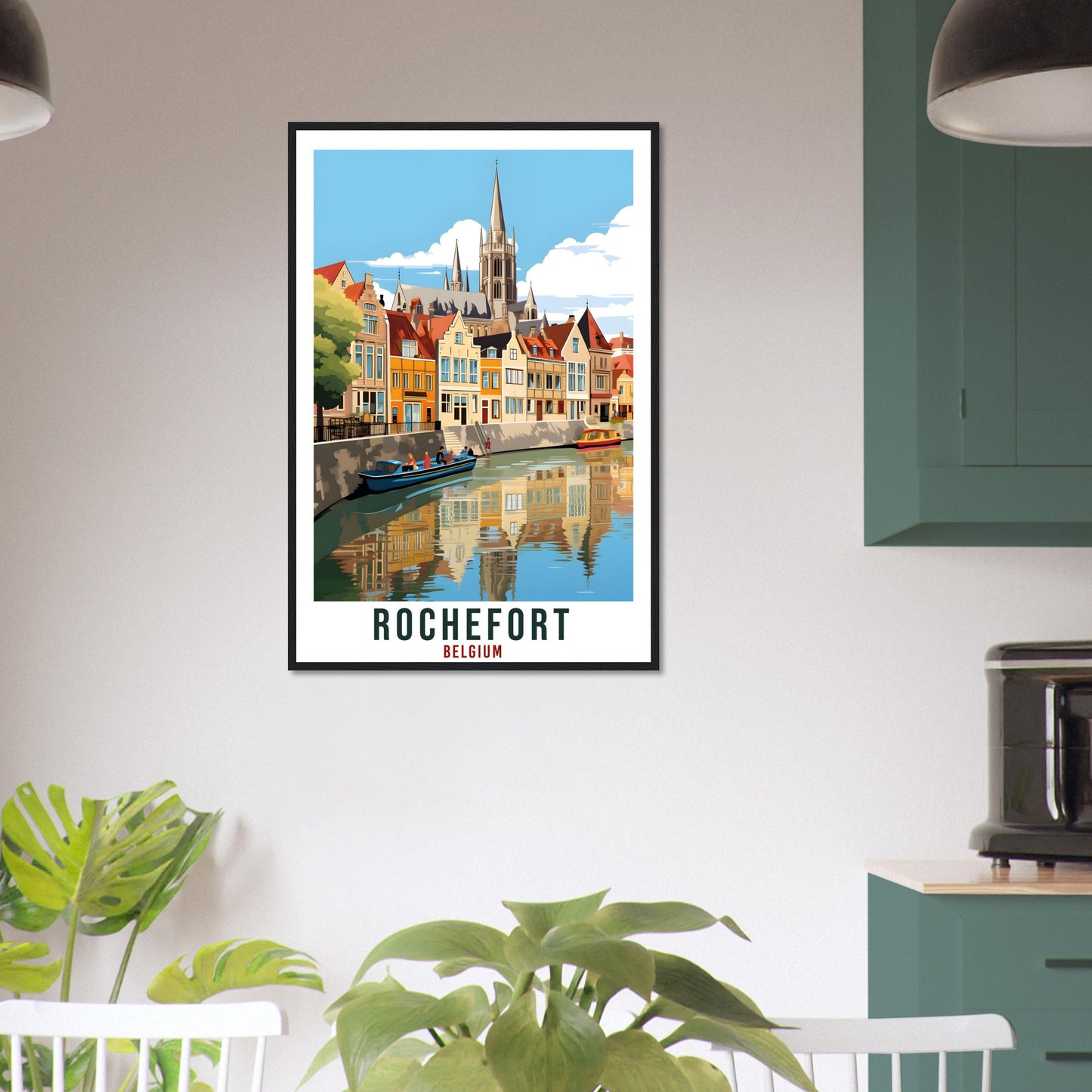 Rochefort Travel Poster Wall Art Rochefort Belgium Décor Artwork Wall Hanging Rochefort Art Gift Rochefort Travel Print Belgian Art Lovers