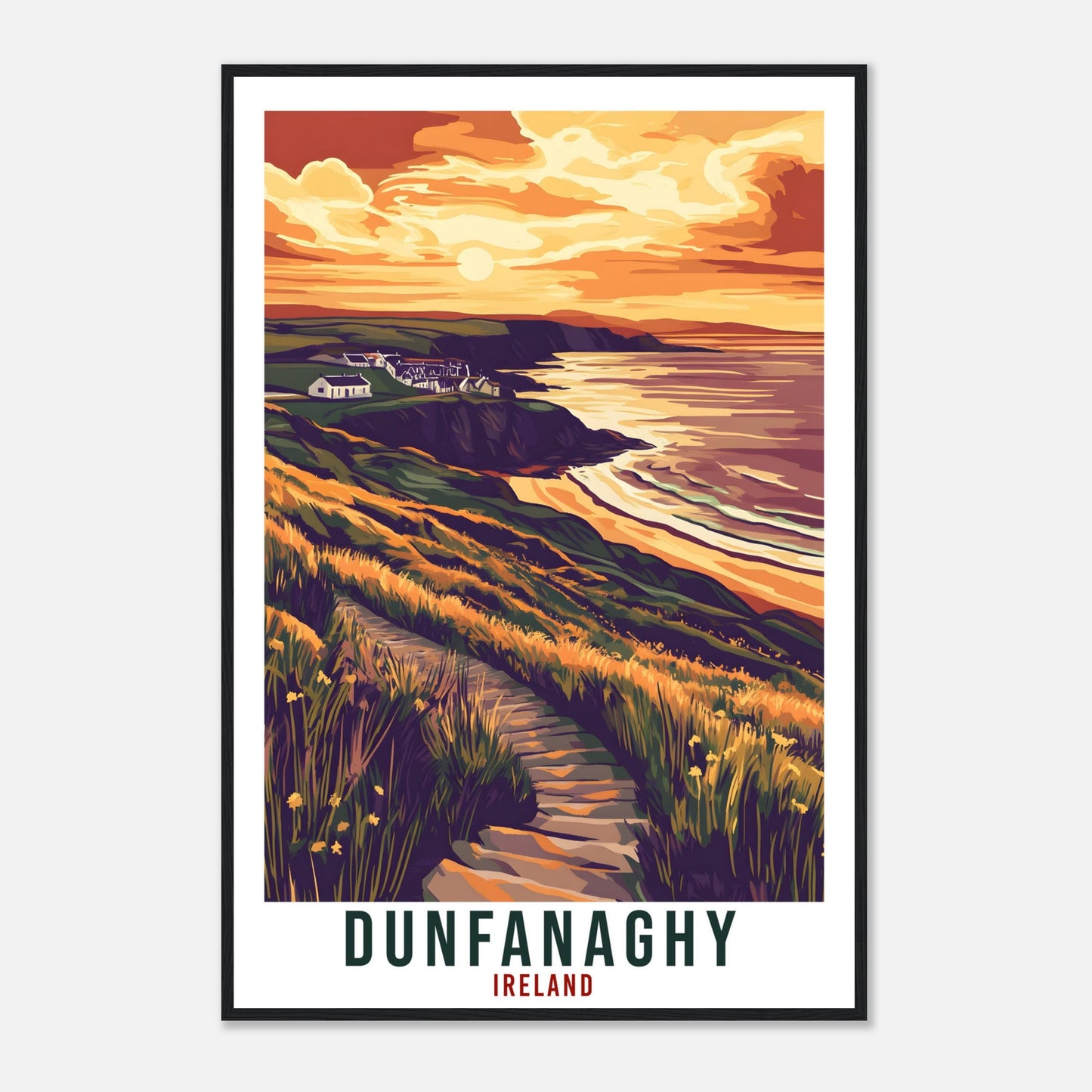 Dunfanaghy Travel Print Ireland Home Decor Donegal Wall Art Gift Wall Hanging Art Lover Dunfanaghy Irish Artwork Travel Poster Ireland Art