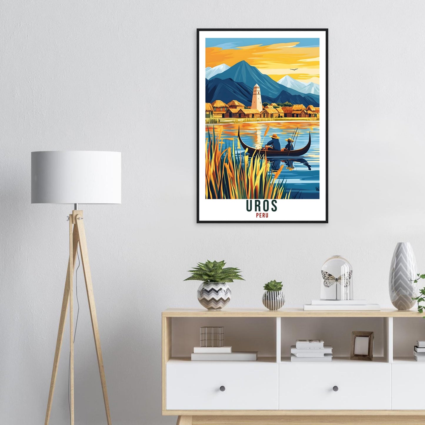 Uros Travel Print Peru Home Decor Uros Wall Art Gift Wall Hanging Art Lover Uros Peruvian Artwork Travel Poster Peru Uros Island Travel Art